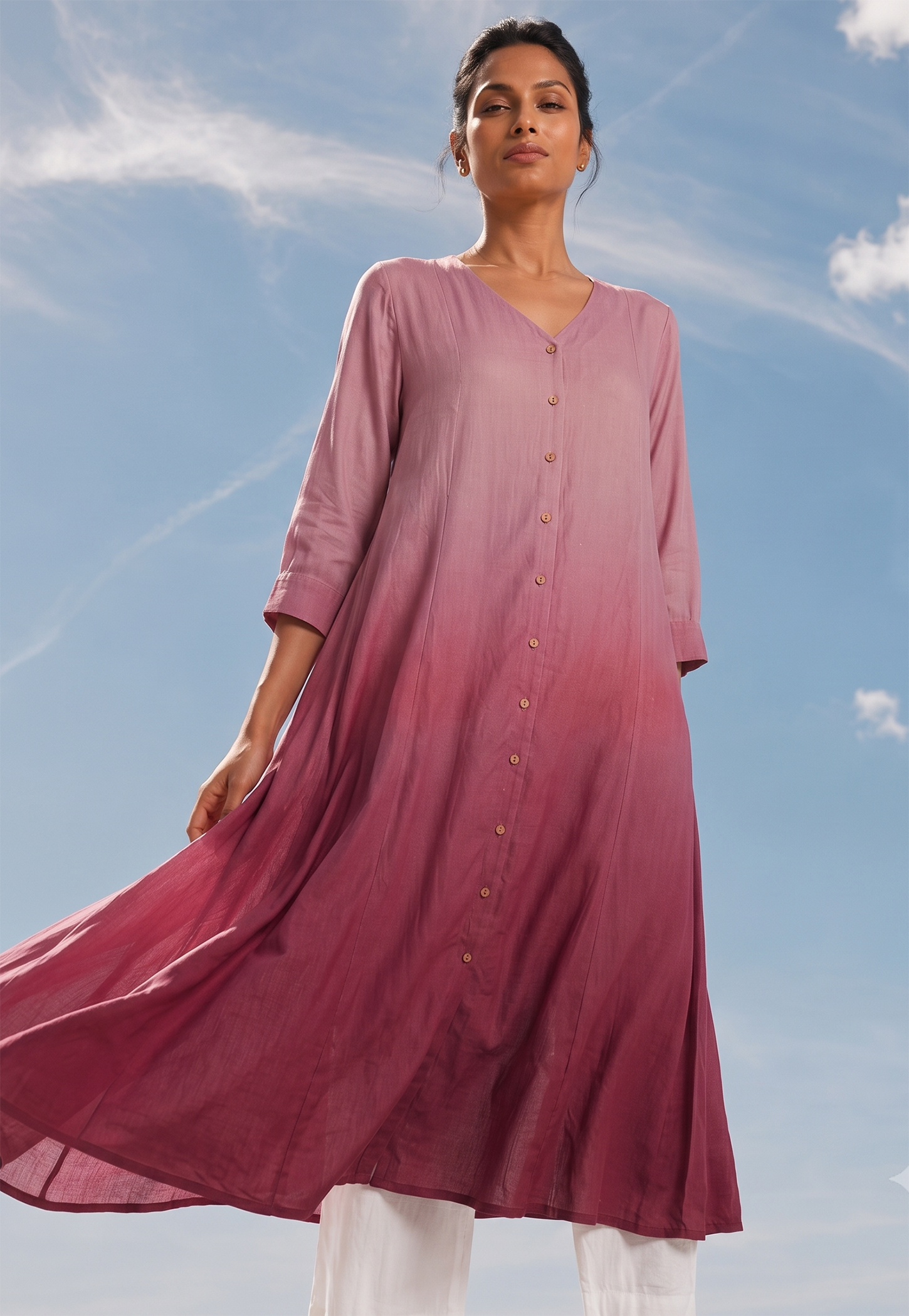 MELANGE Ombre Flared Kurta-picture-28