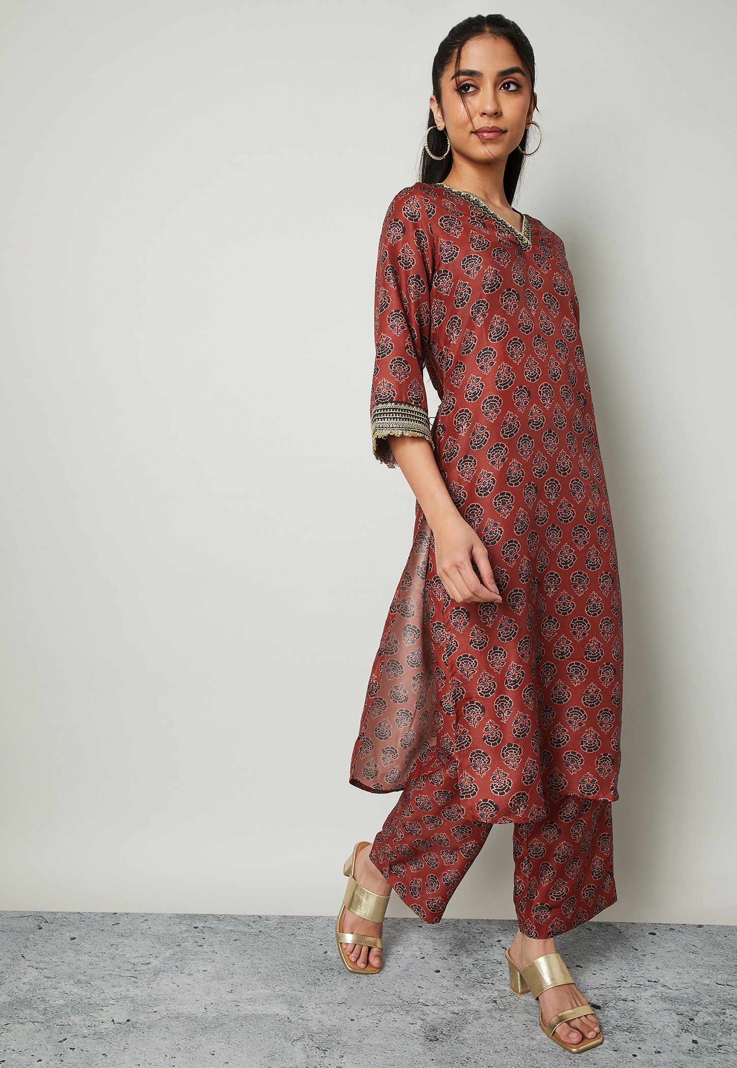 MELANGE Ethnic Motif Straight Kurta Set-picture-53