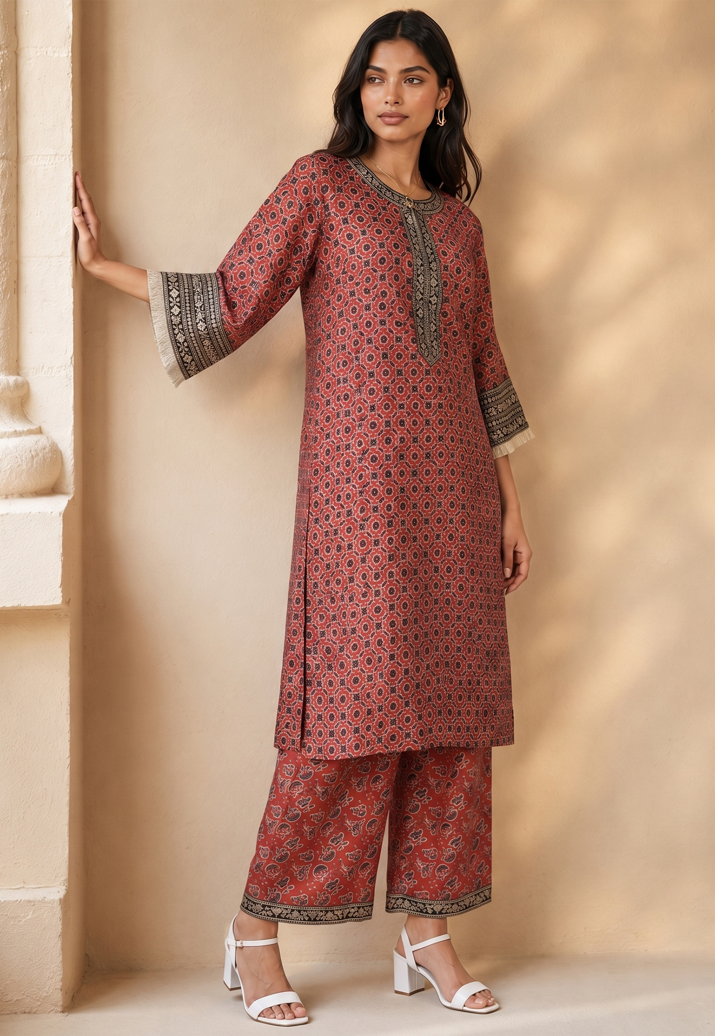 MELANGE Printed Kurta Set-image-9
