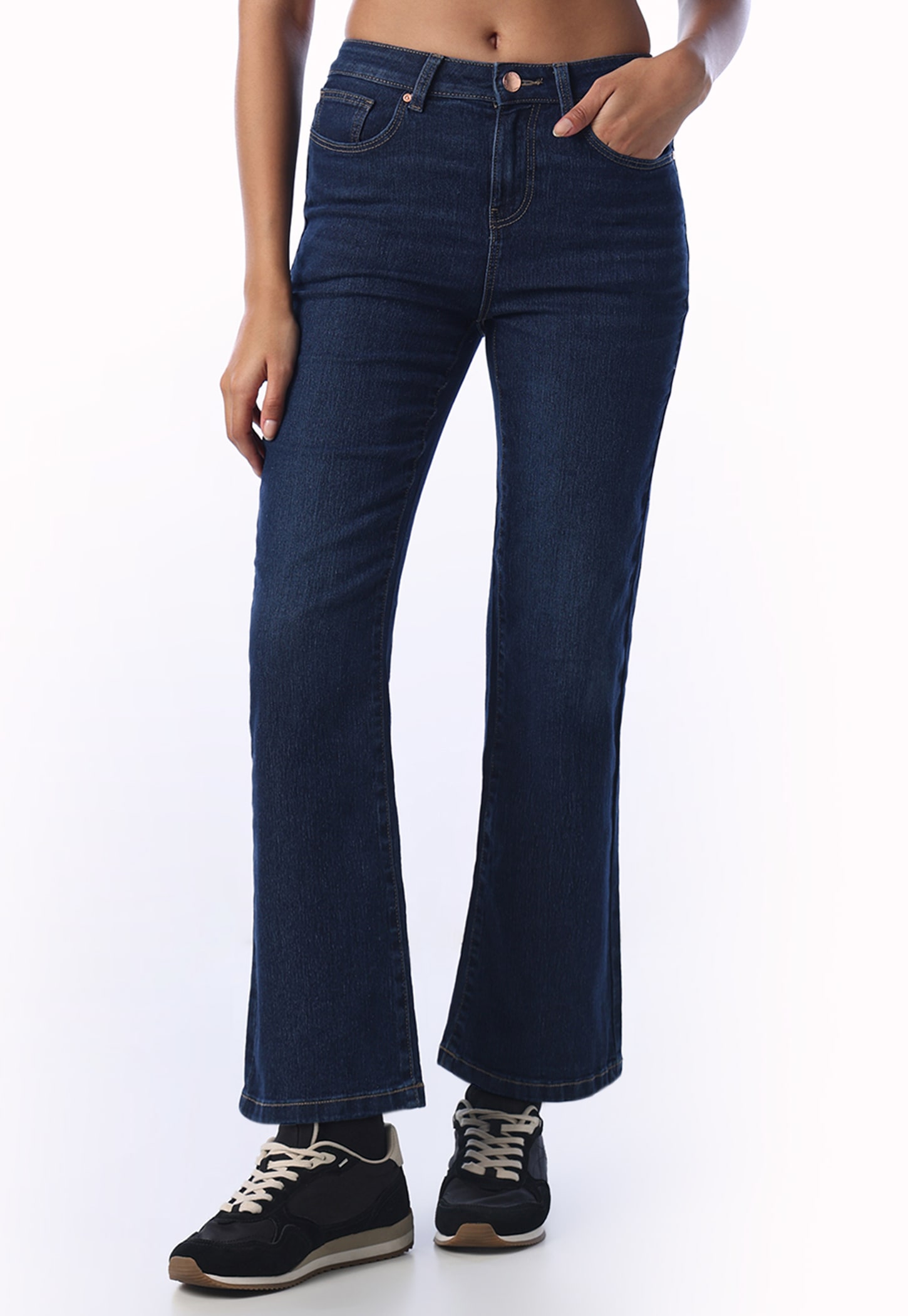ONLY Solid Flared Jeans-image-42