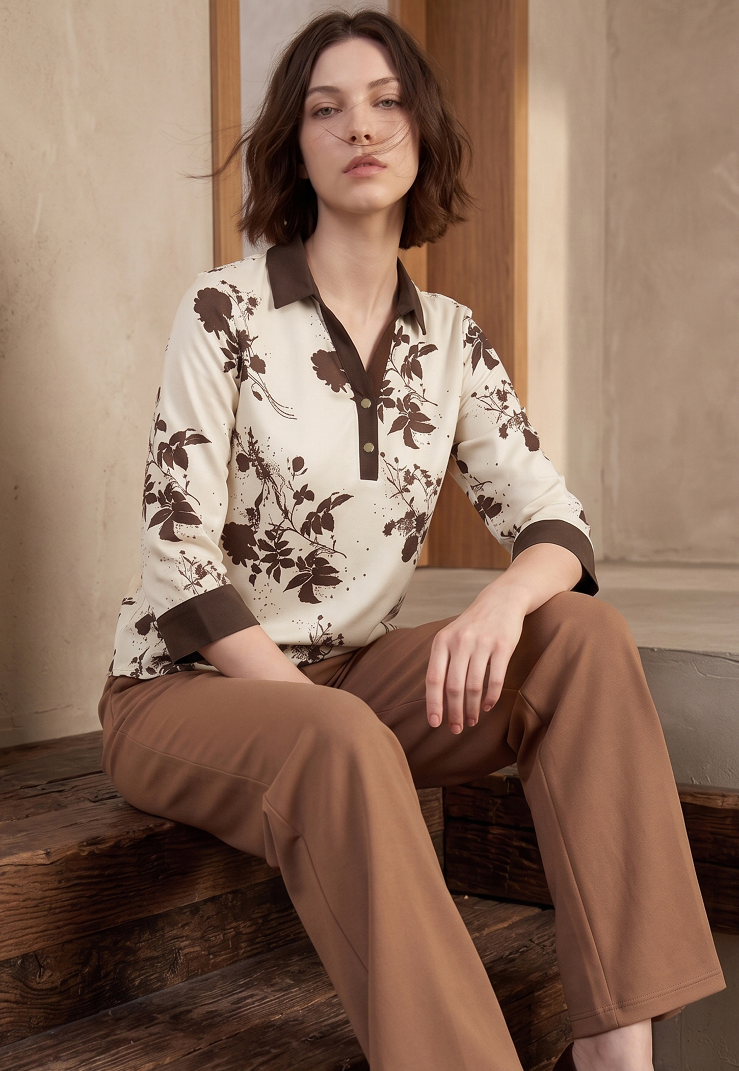 CODE CLASSIC Floral Print Shirt Style Top-image-21