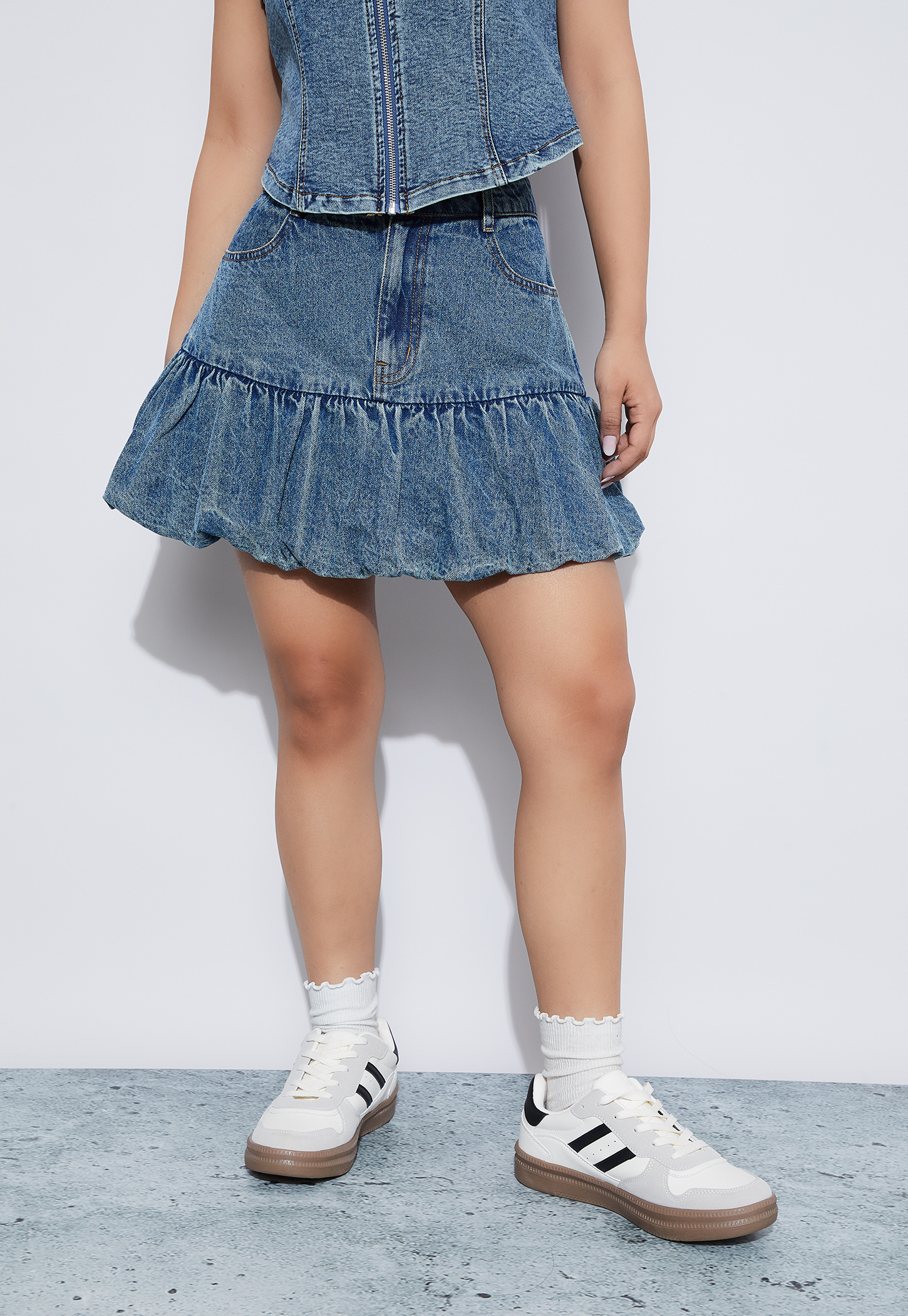 GINGER Washed Denim Mini Skirt-picture-34