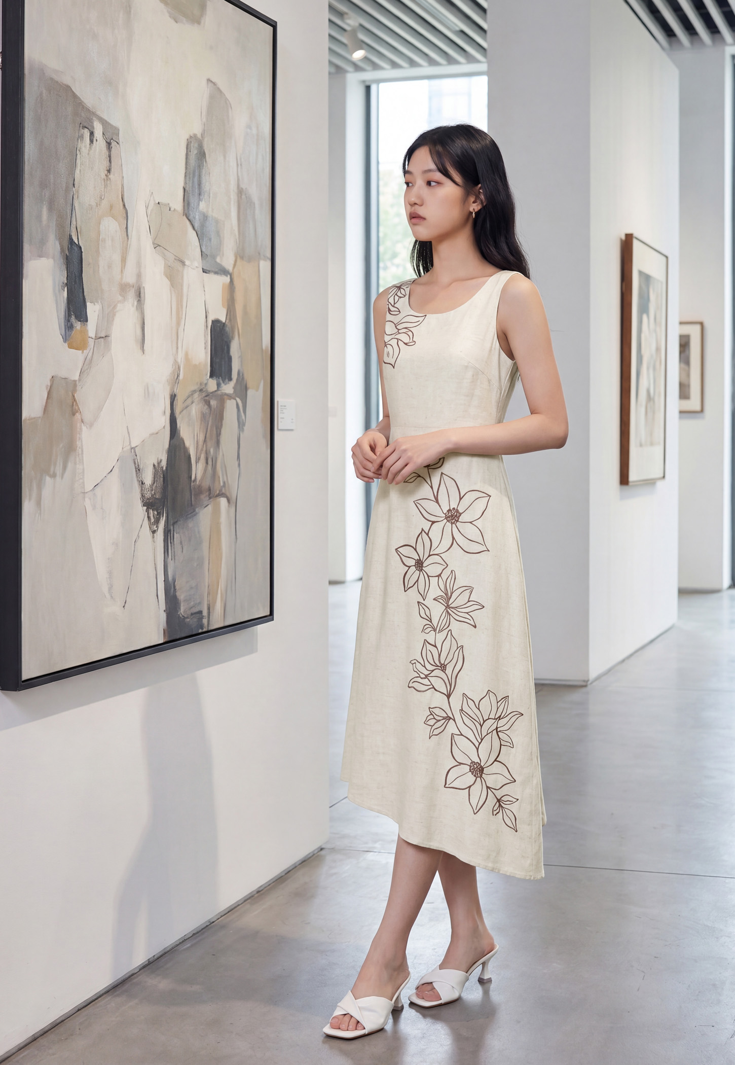 CODE Floral Embroidered Midi Dress-picture-14
