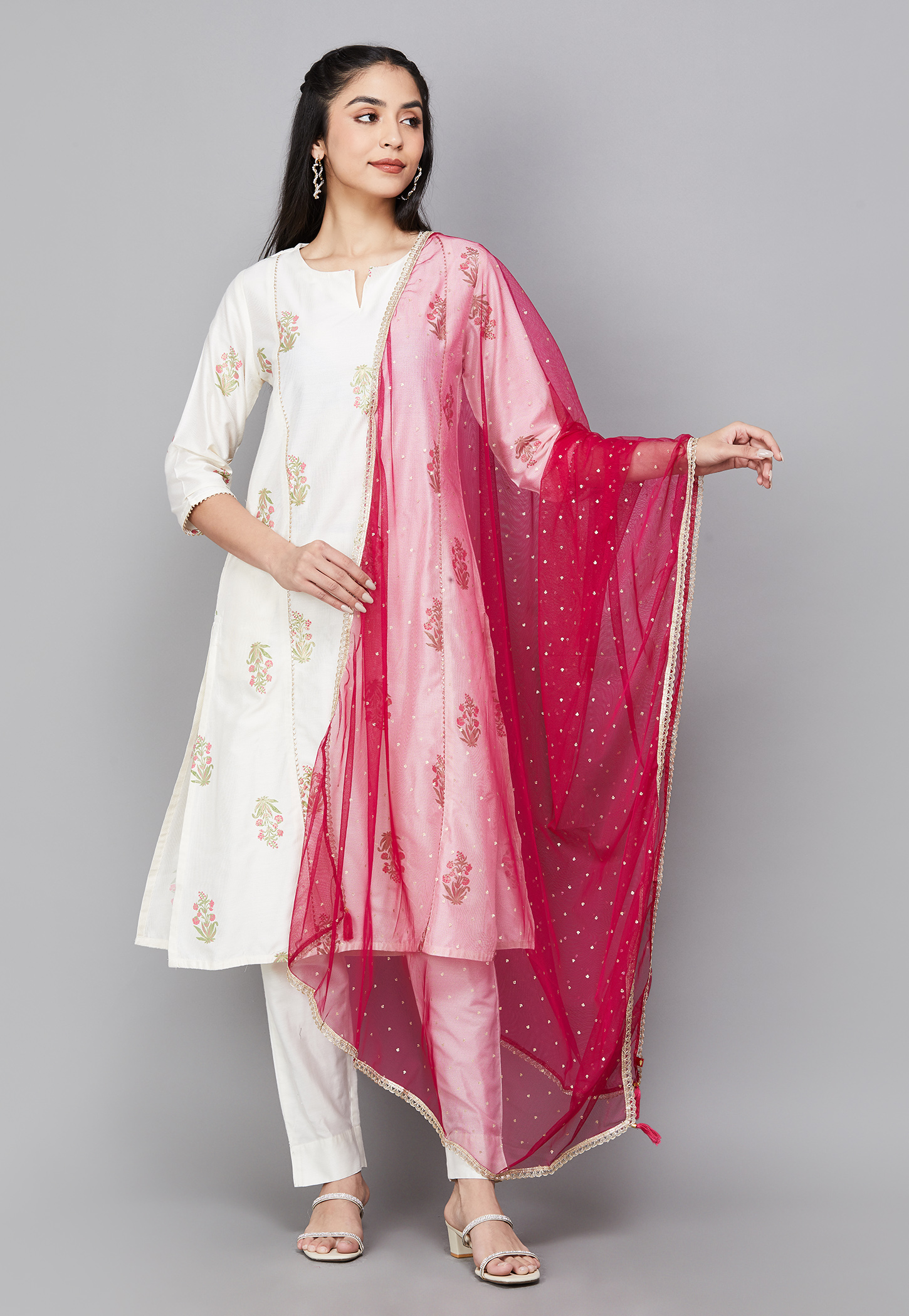 SPAN Striped Embroidered Dupatta-picture-14