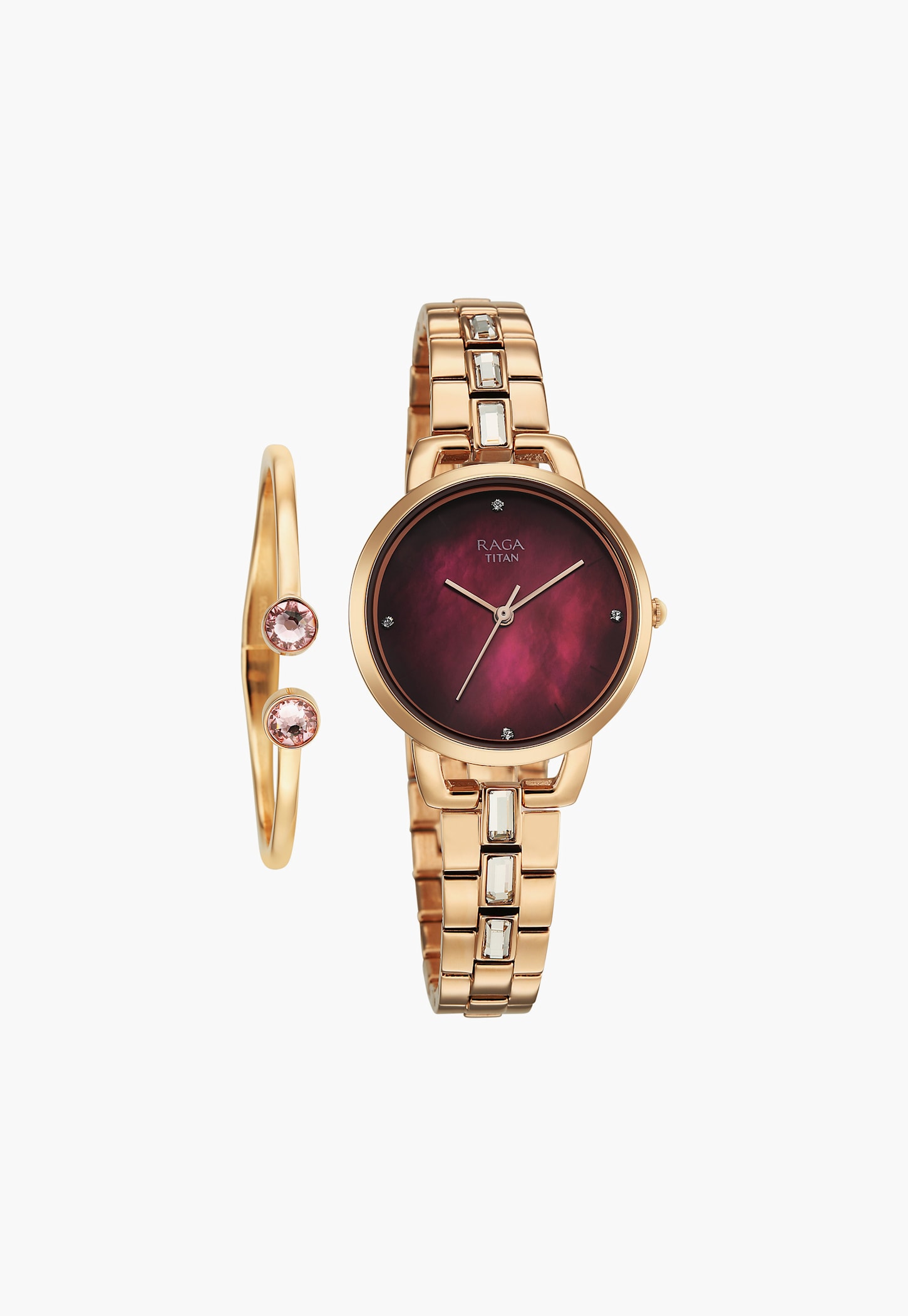 TITAN Raga Glimmers Emebellished Analog Watch with Bracelet - NU95327WM01F-picture-12