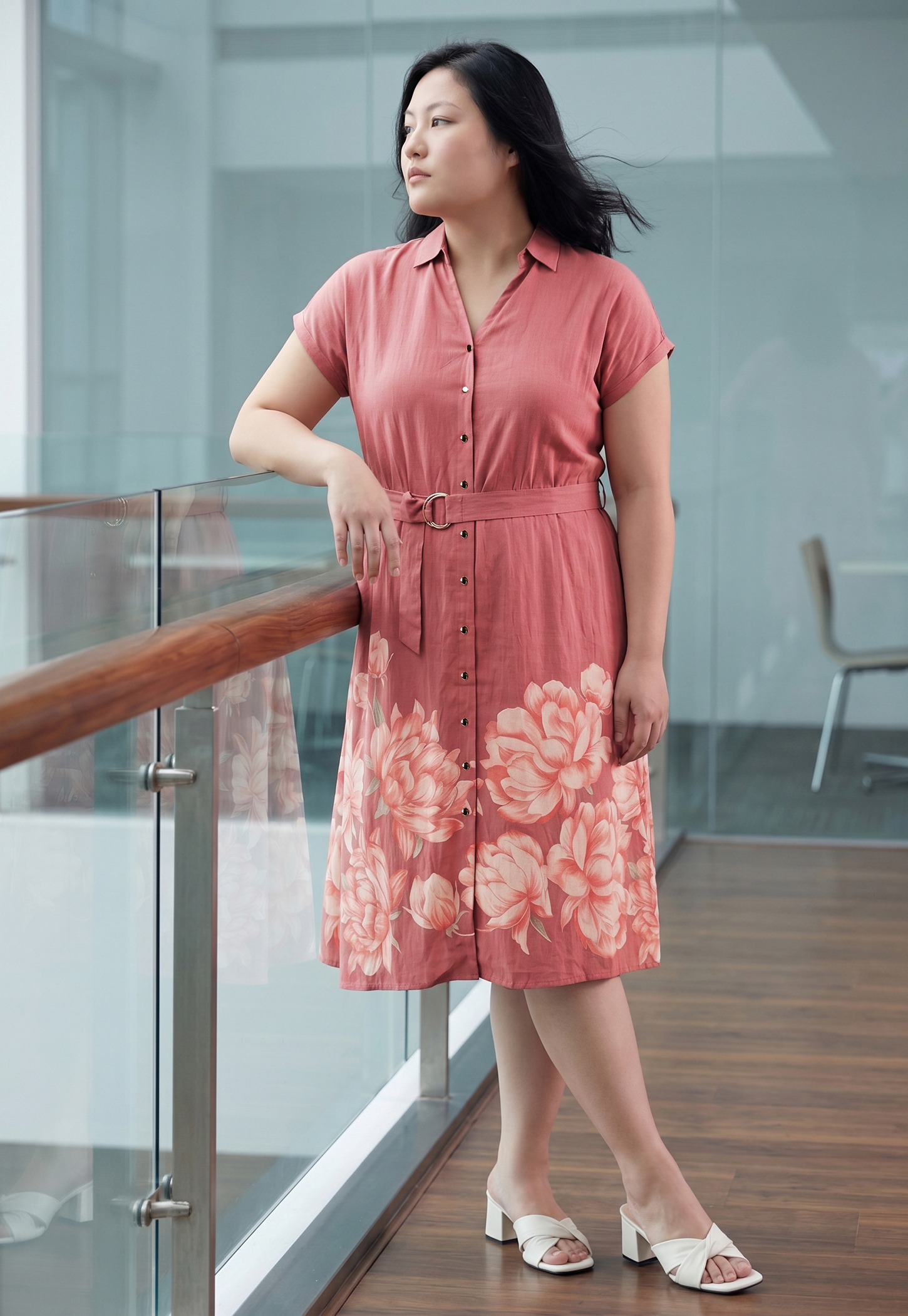 NEXUS Floral Printed Belted Dress-picture-7