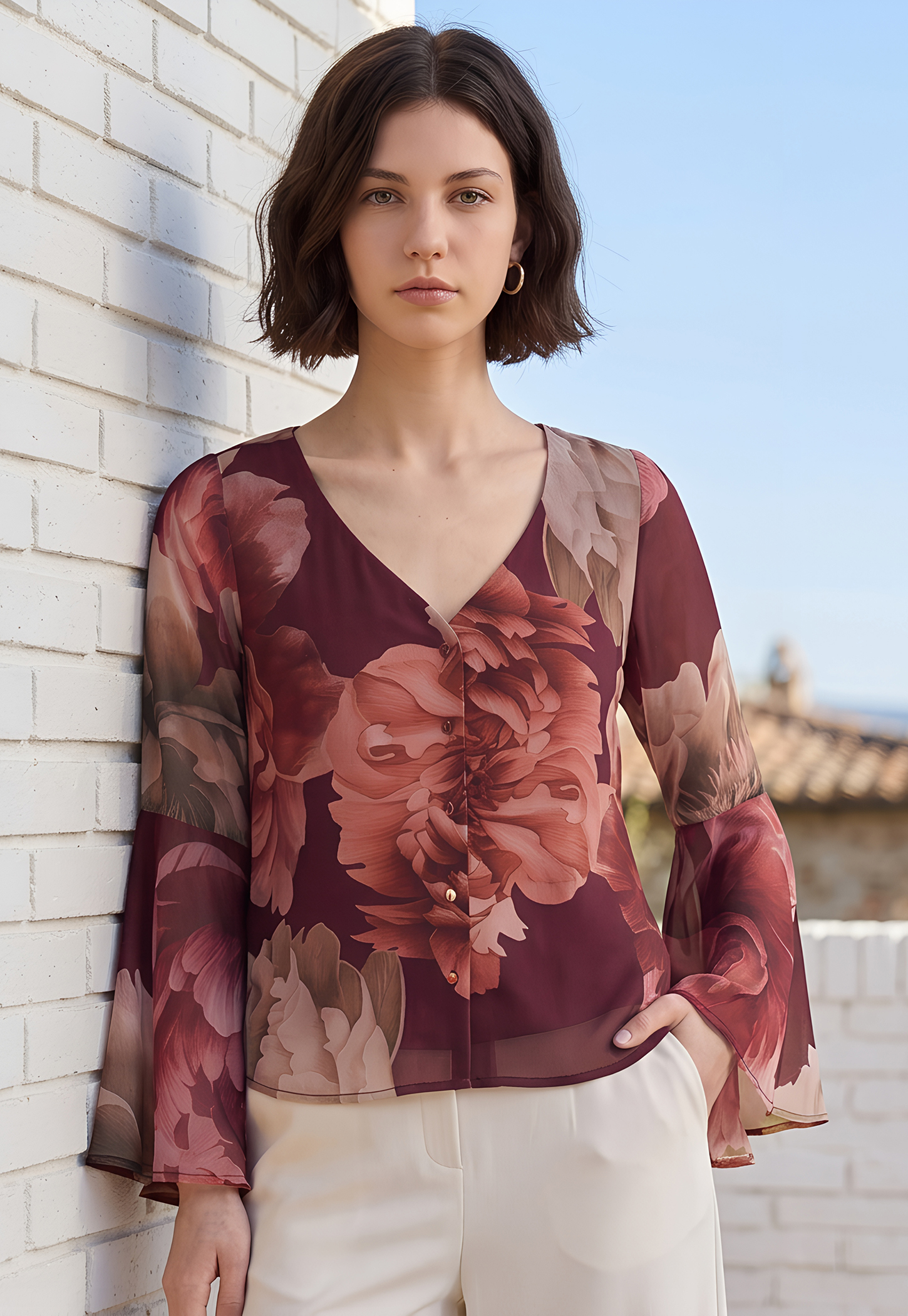 CODE Floral Print Top-picture-27