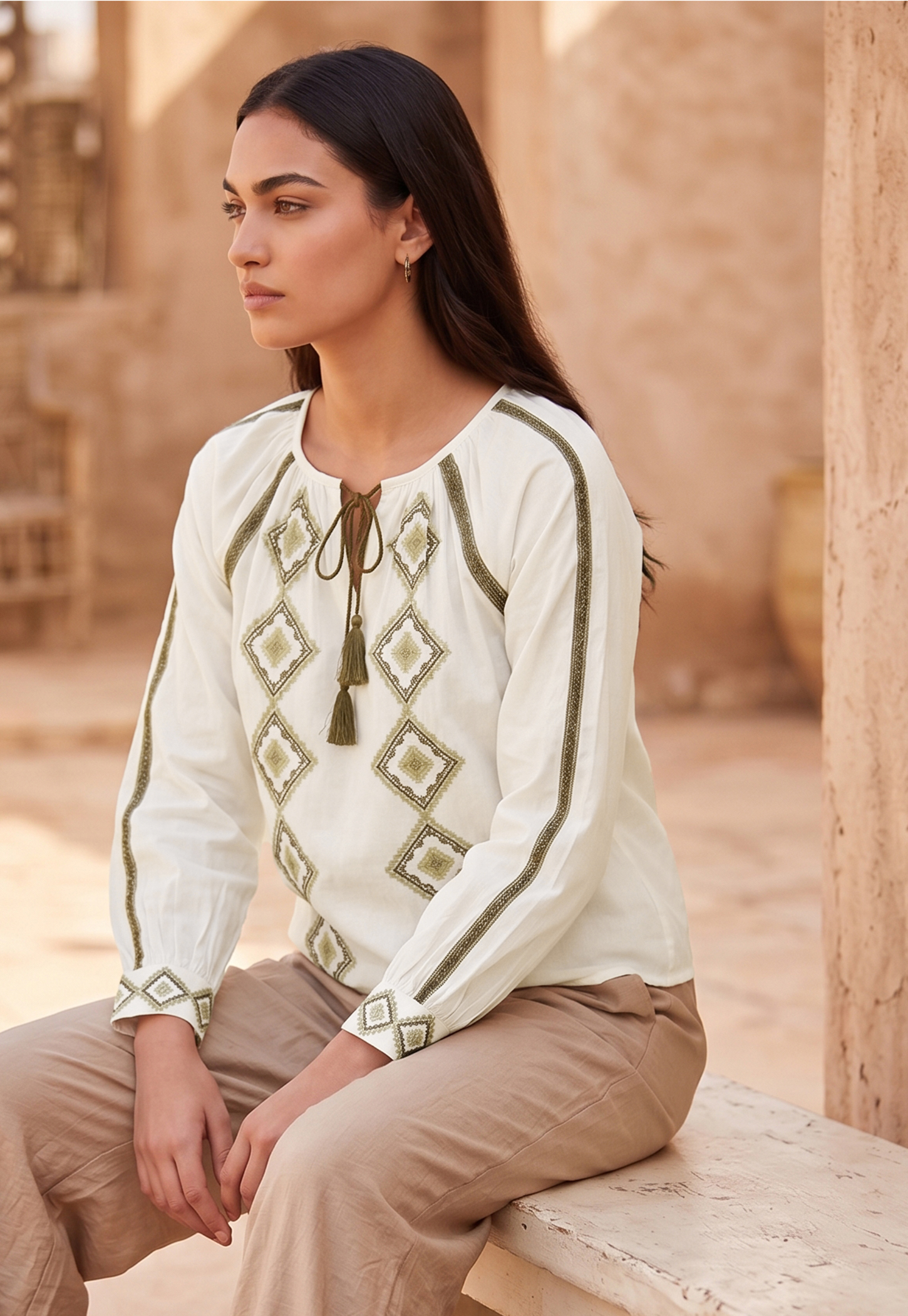 FAME FOREVER Embroidered Tie-Up Top-picture-41
