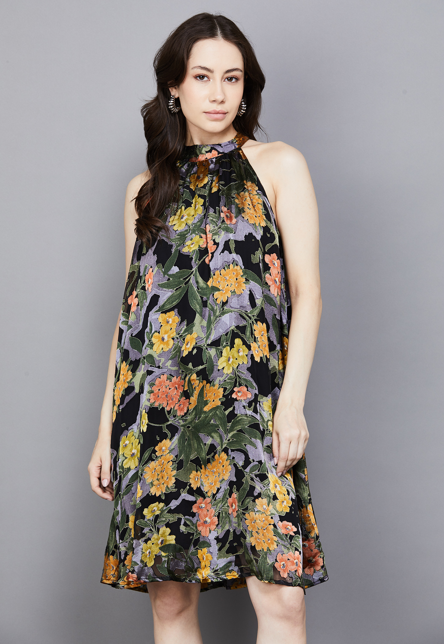 AND Floral Print High-Neck Midi Dress-picture-55