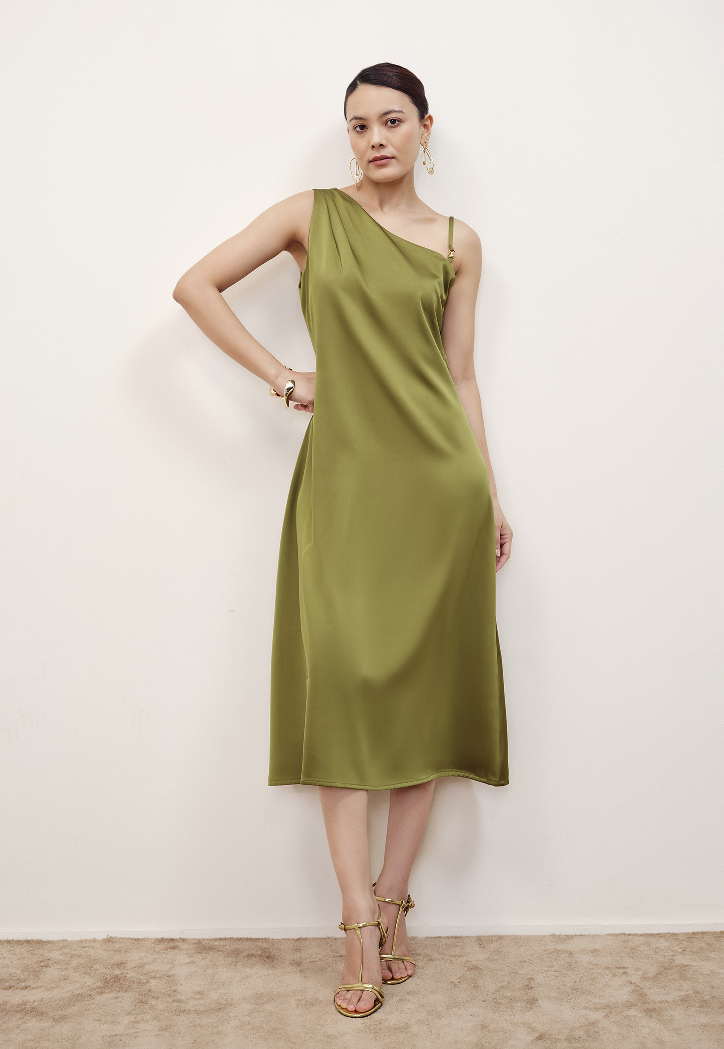 AND One-Shoulder Midi Dress-image-3