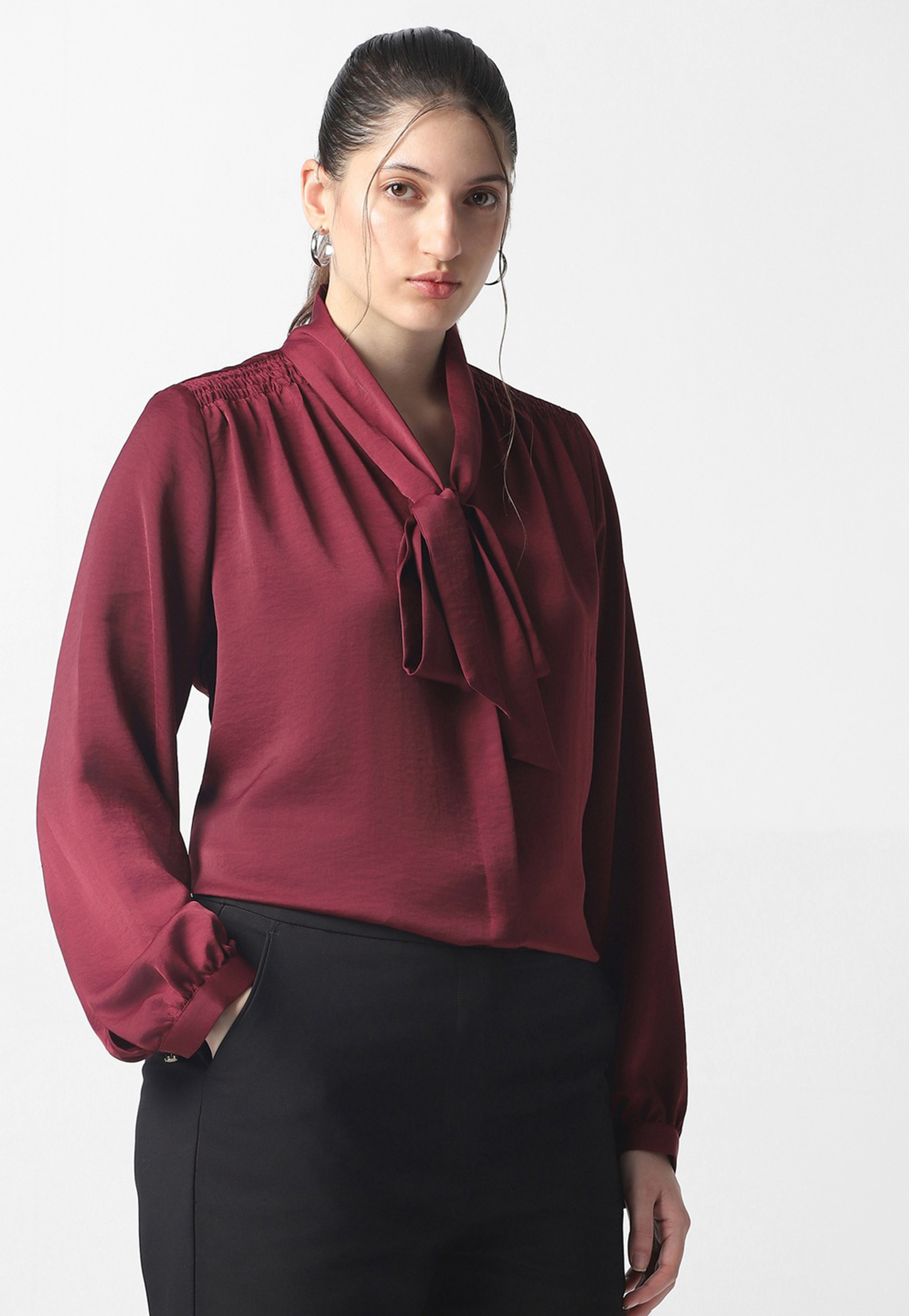 VAN HEUSEN Solid Tie-Up Shirt-picture-38