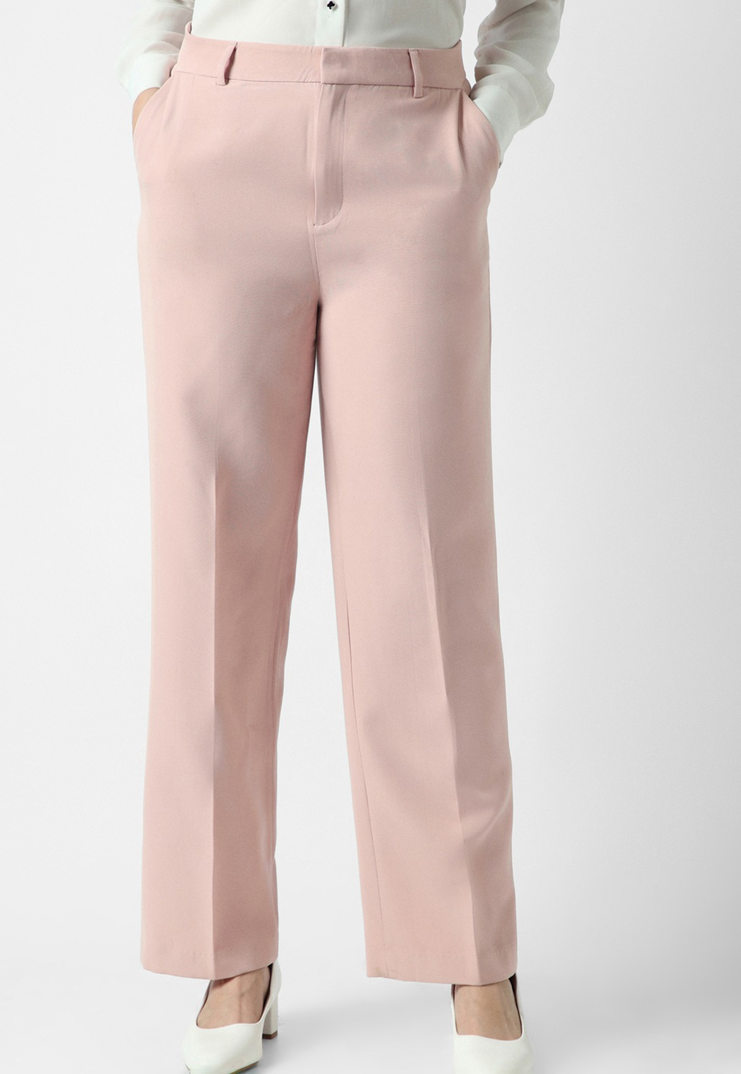 VAN HEUSEN Solid Flat Front Trousers-picture-50