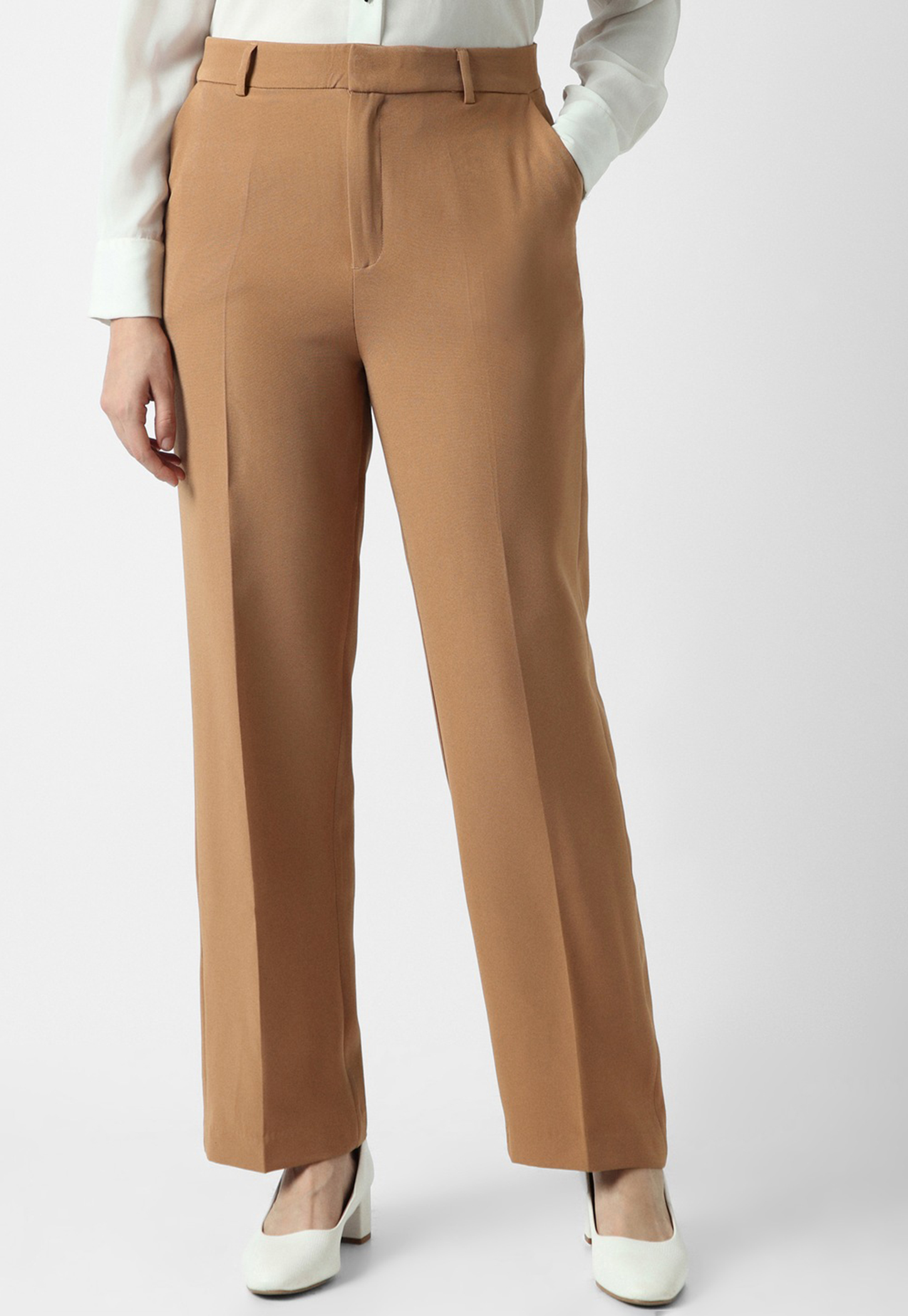 VAN HEUSEN Solid Flat Front Trousers-picture-38