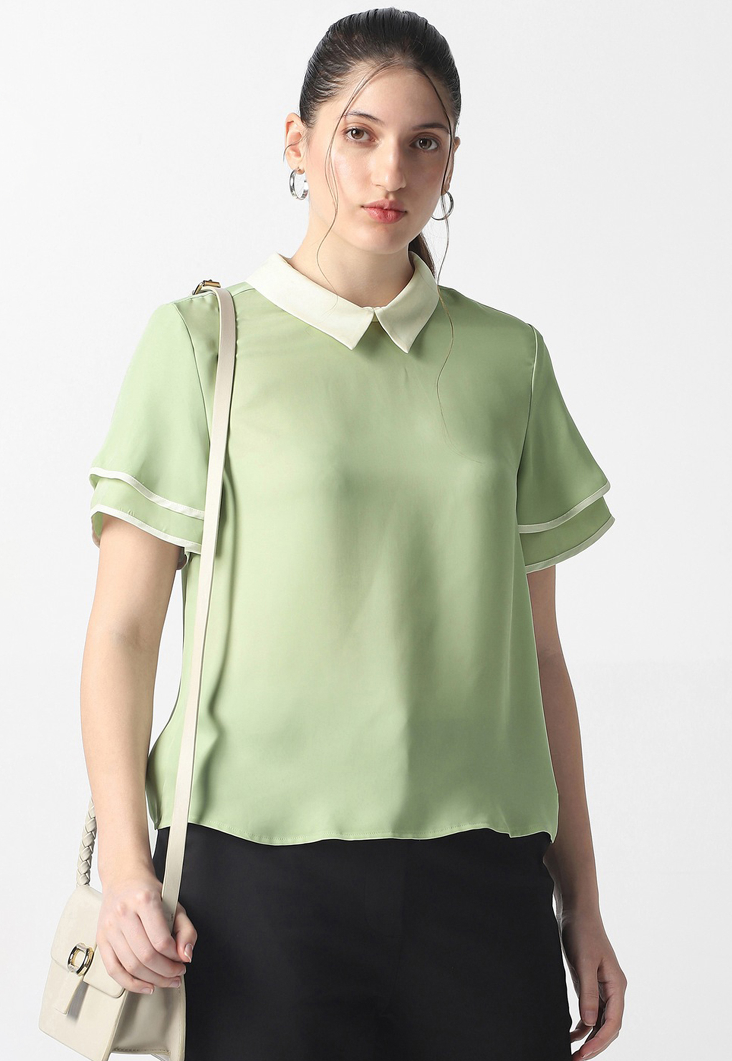 VAN HEUSEN Solid Spread Collar Top-picture-30