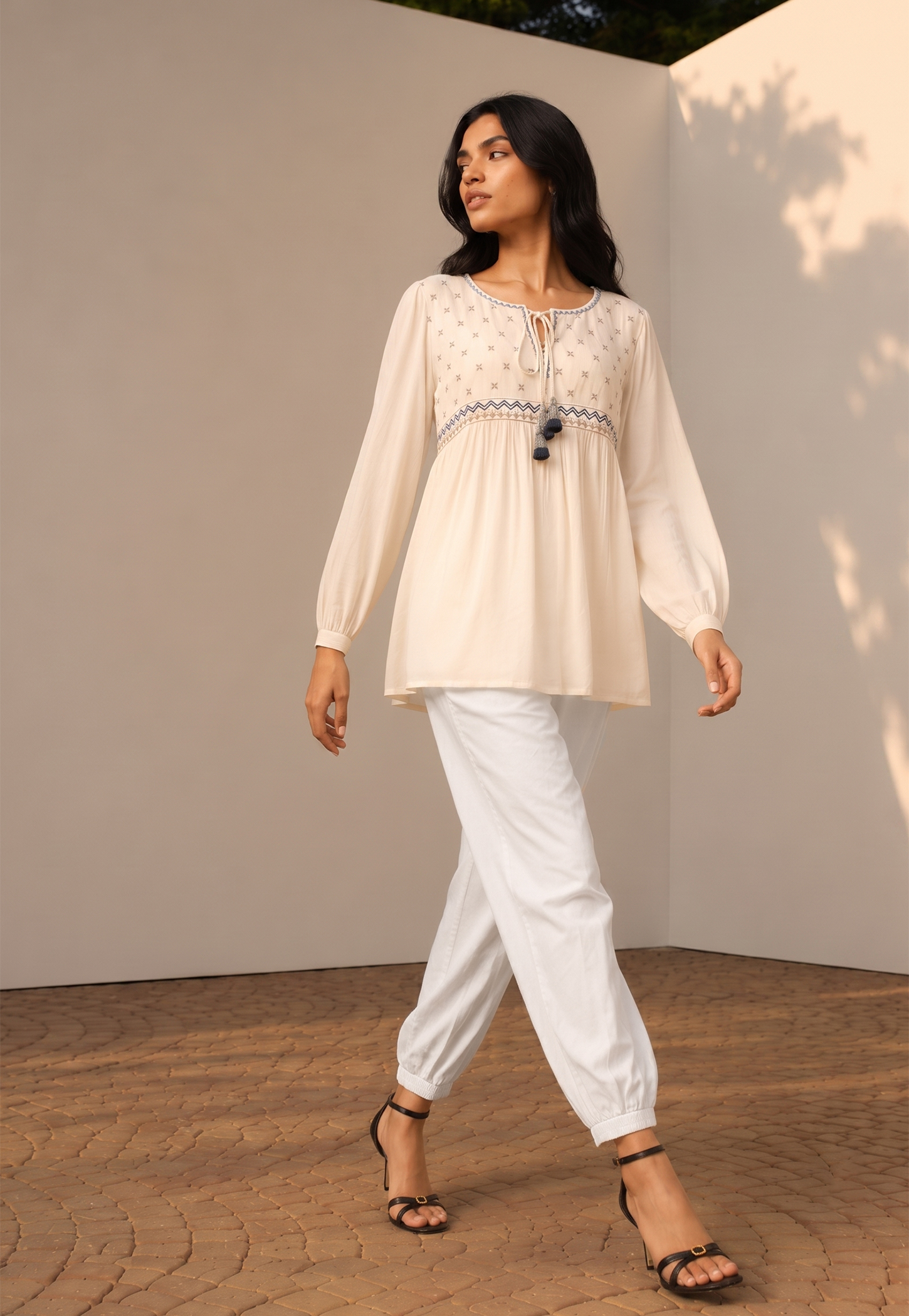 MELANGE Solid Straight Pants-picture-33