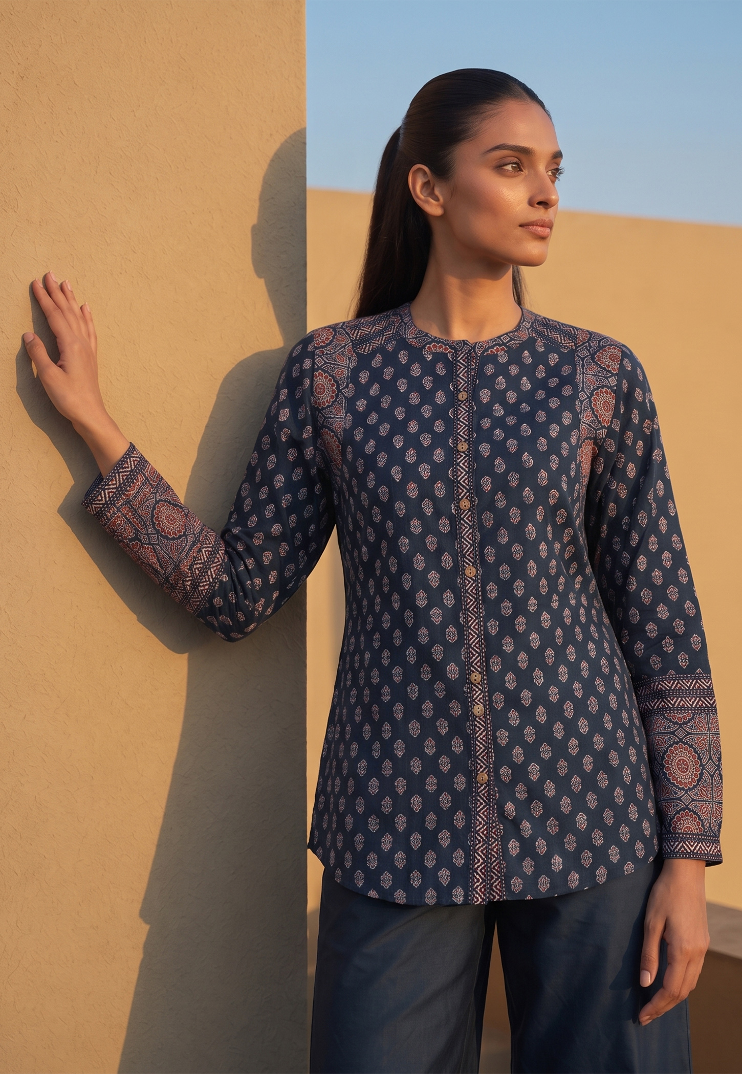 MELANGE Ethnic Motif Print Top-picture-51