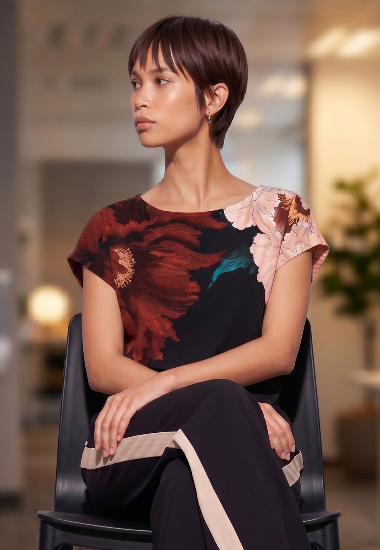 CODE Floral Print Top-picture-41