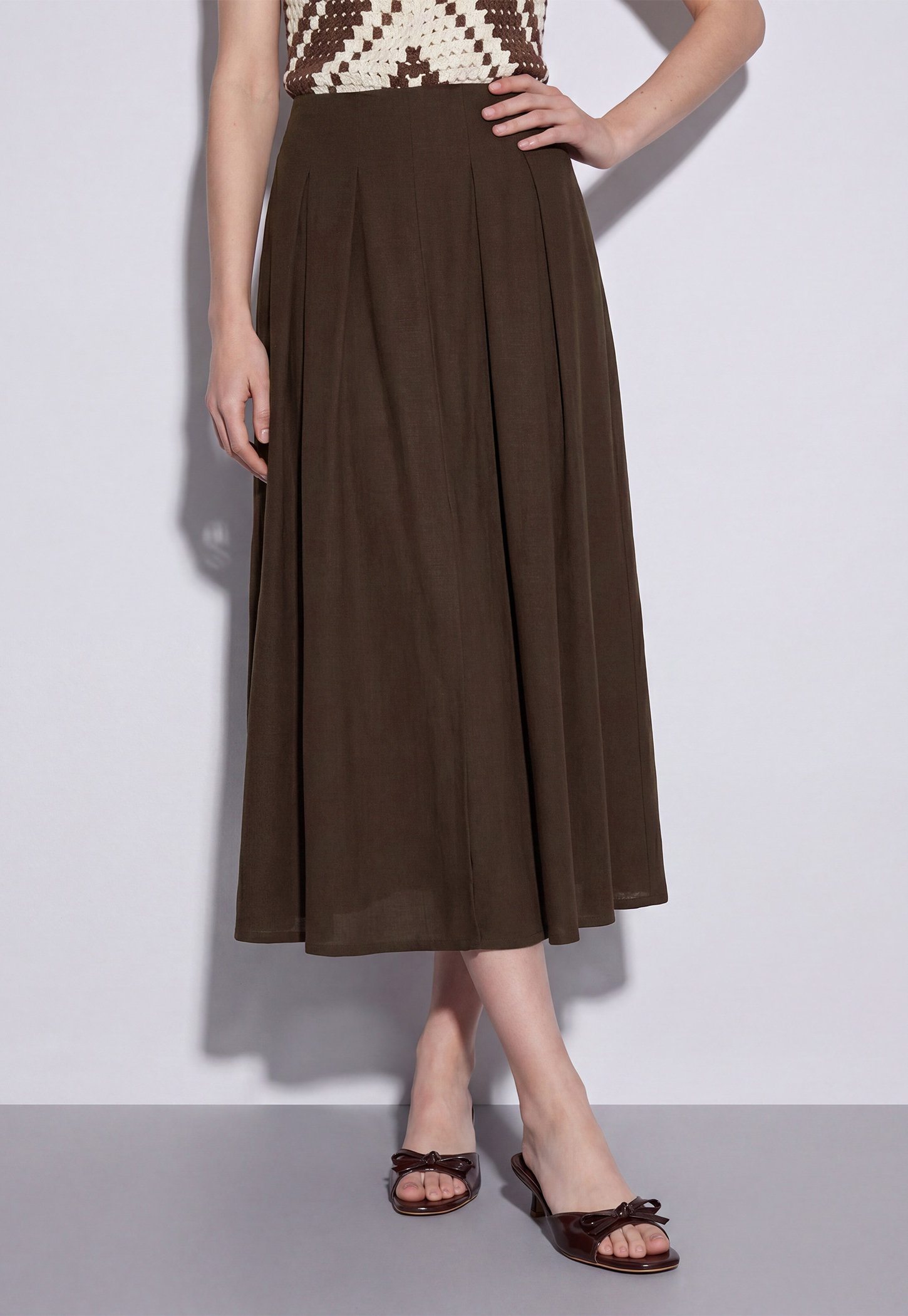 CODE Solid Midi Skirt-image-17
