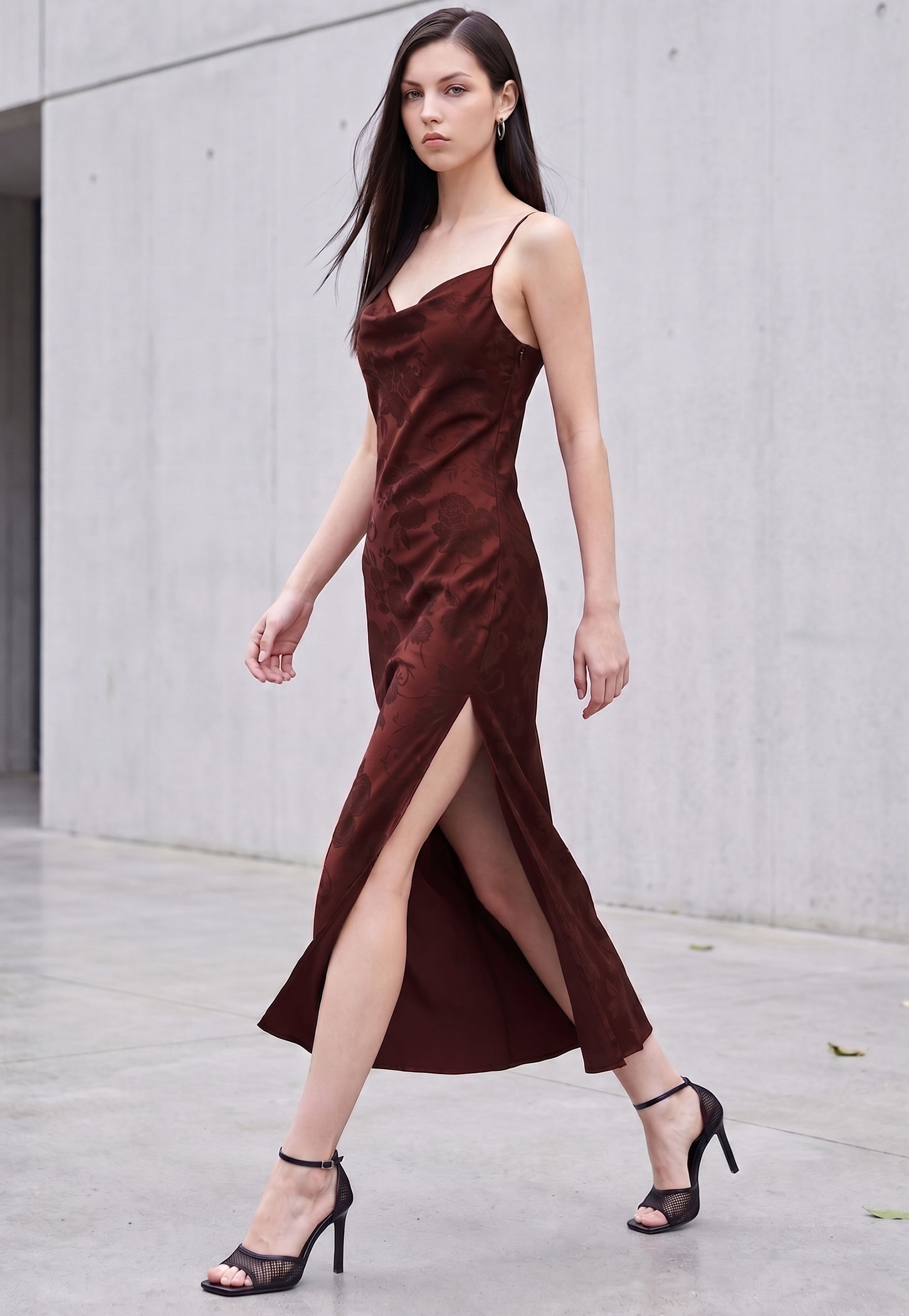CODE Floral Jacquard Maxi Dress-picture-25