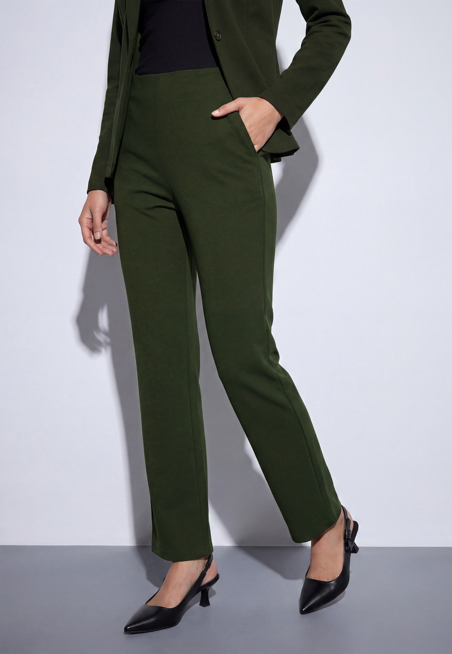 CODE Solid Flat Front Trousers-picture-38