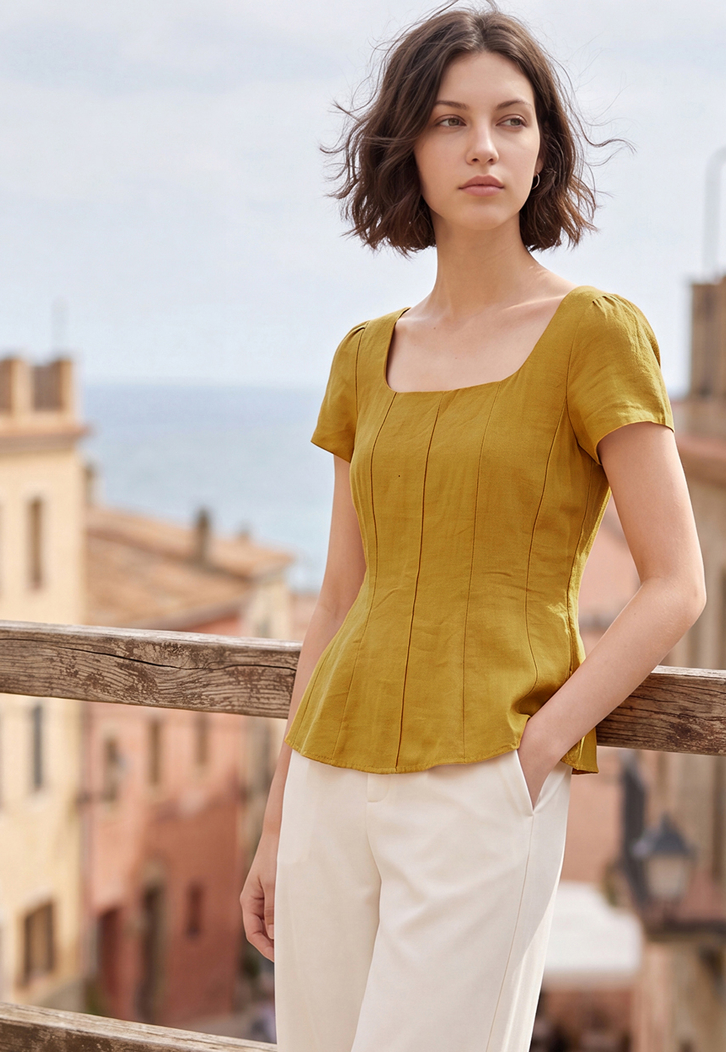 CODE Solid Square Neck Top-picture-44