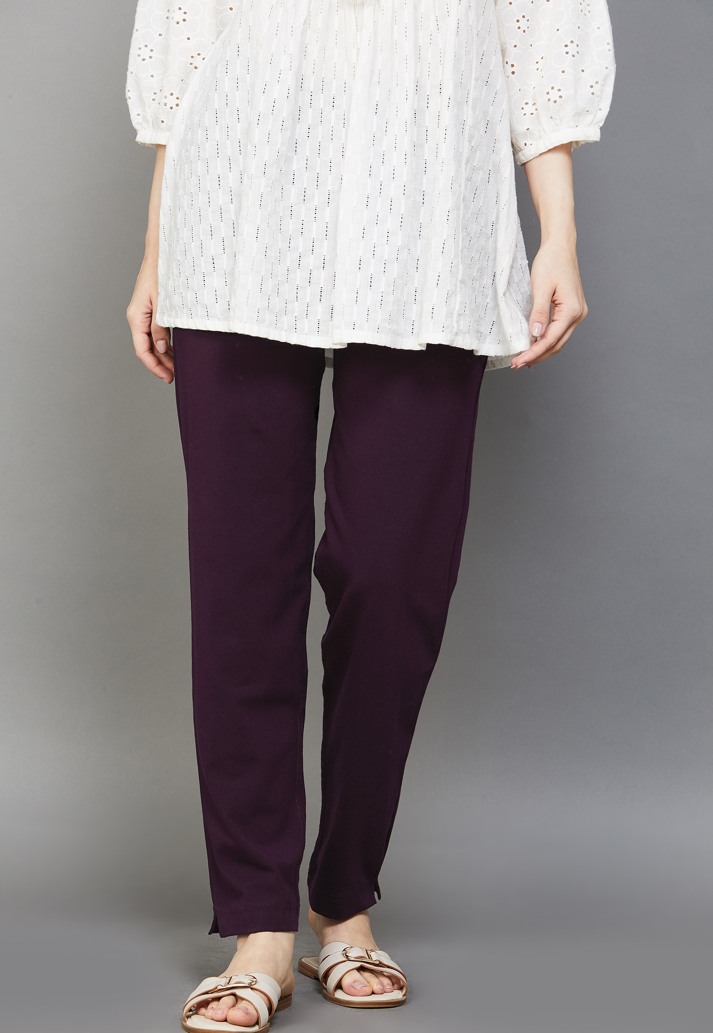GO COLORS Solid Straight Pants-picture-28