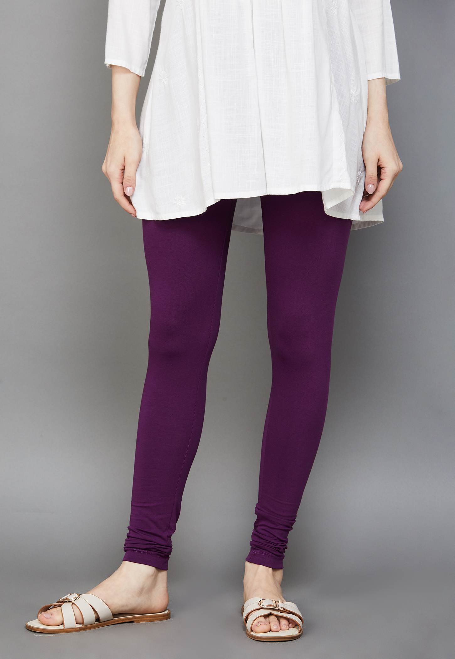 GO COLORS Solid Leggings-picture-29