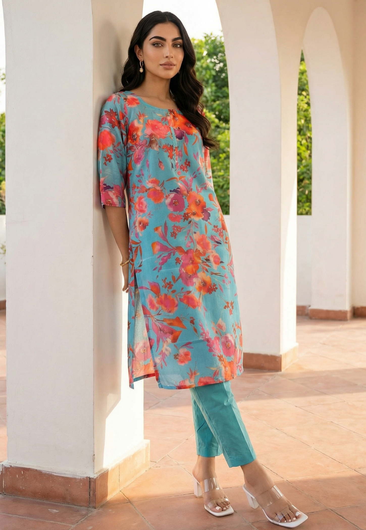 AURELIA Floral Print Kurta Set-picture-36