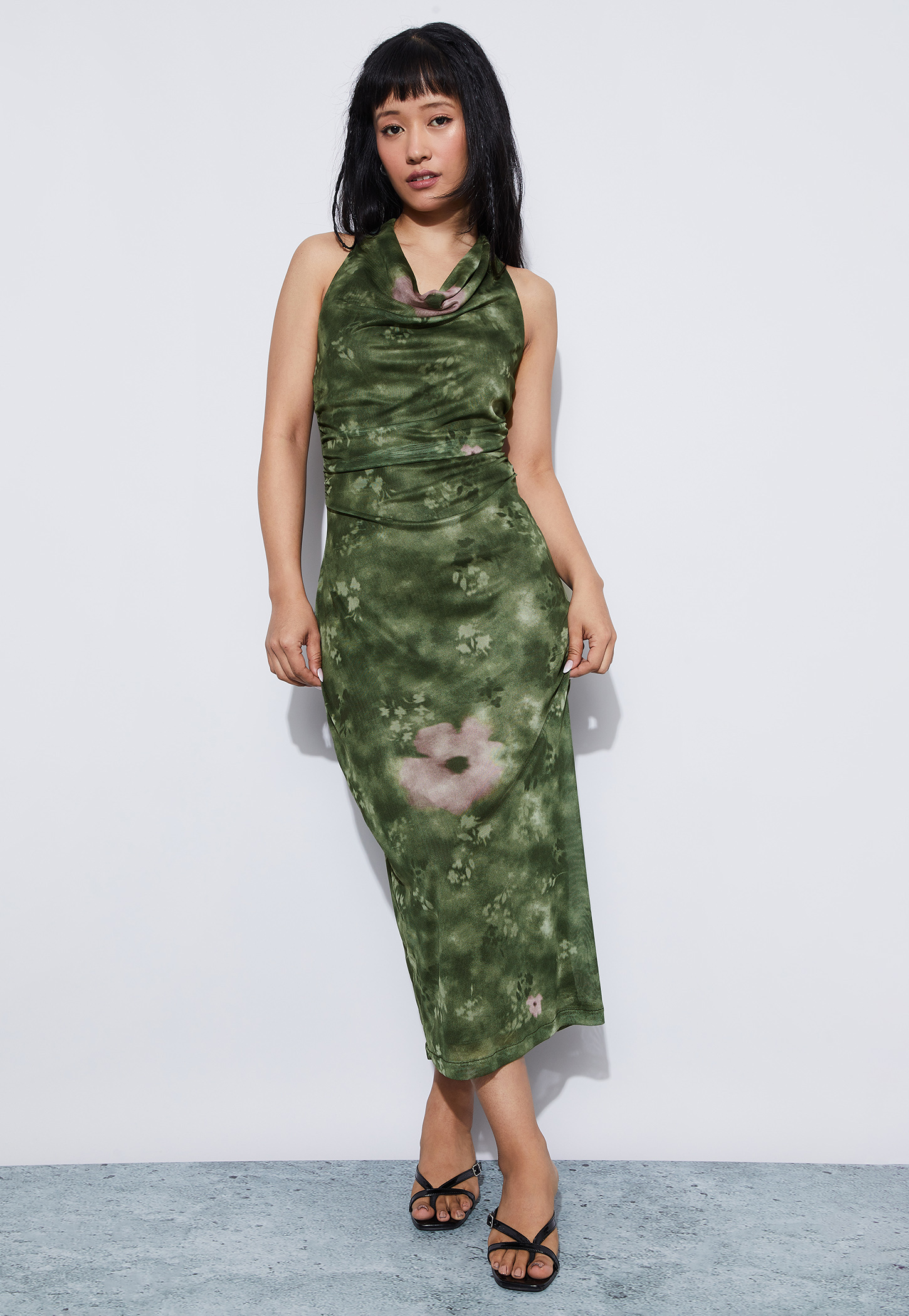 GINGER Halter Neck Ruched Maxi Dress-picture-16