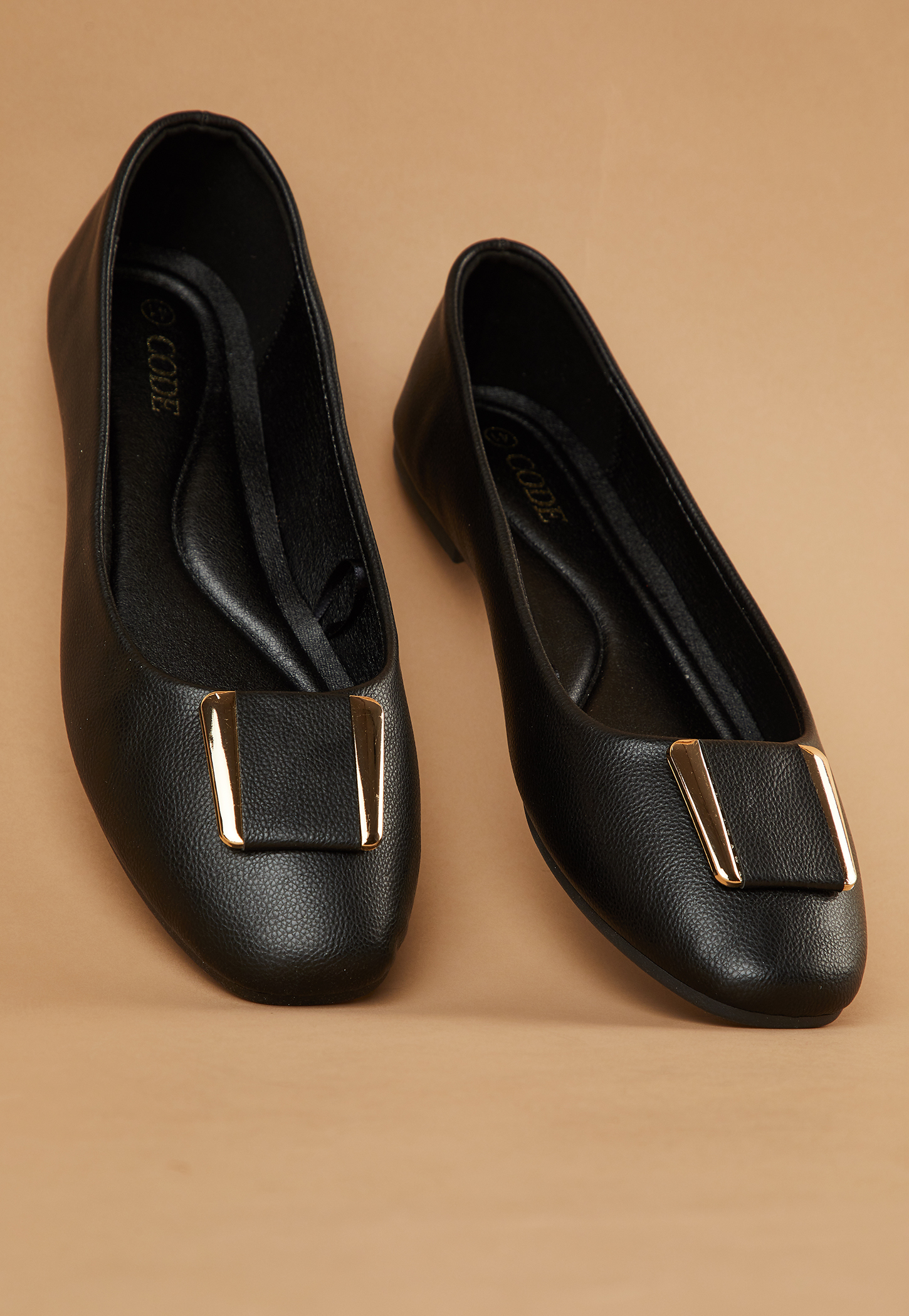 CODE Textured Square-Toe Ballerinas-picture-30