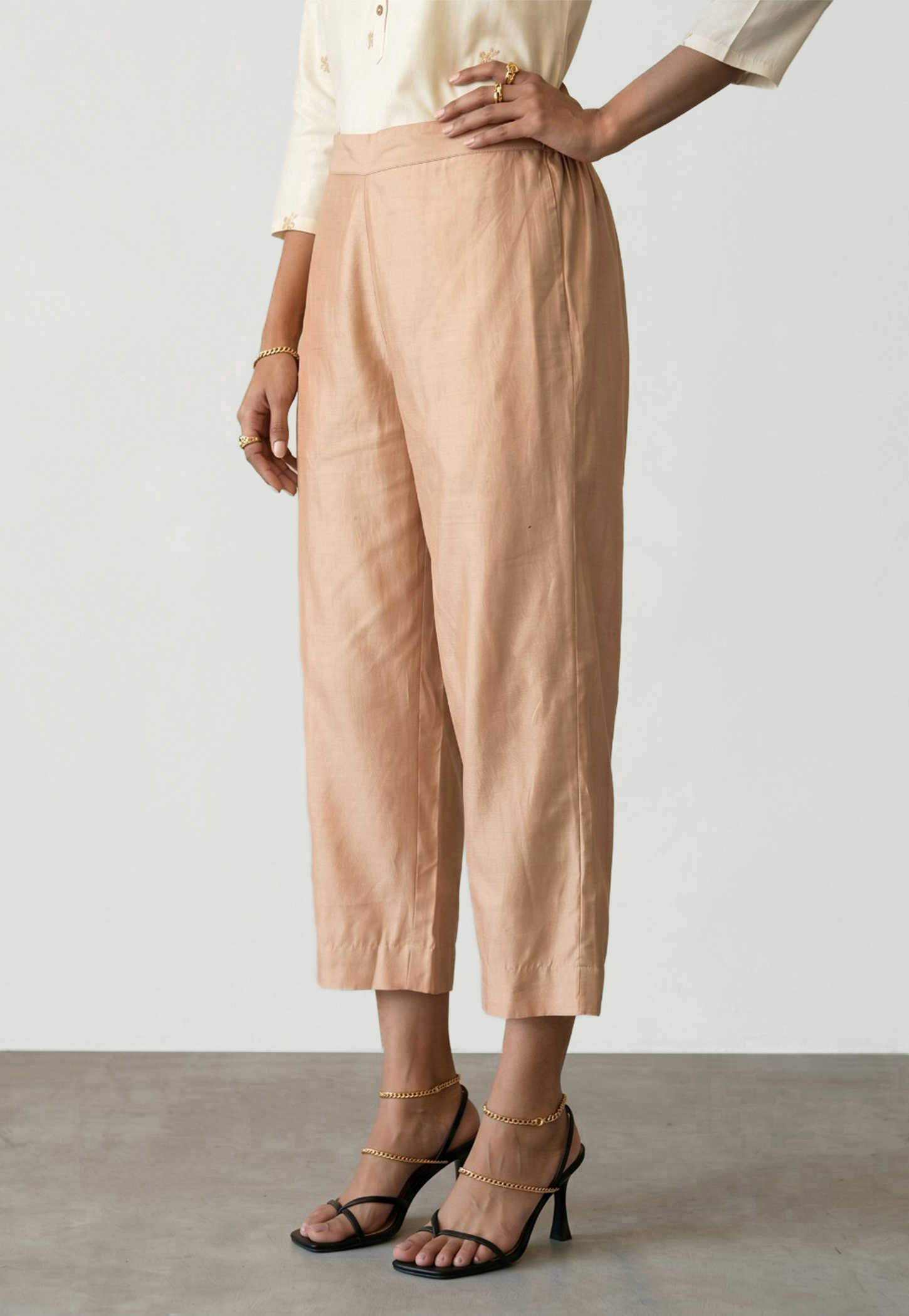 MELANGE Solid Straight Pants-picture-39