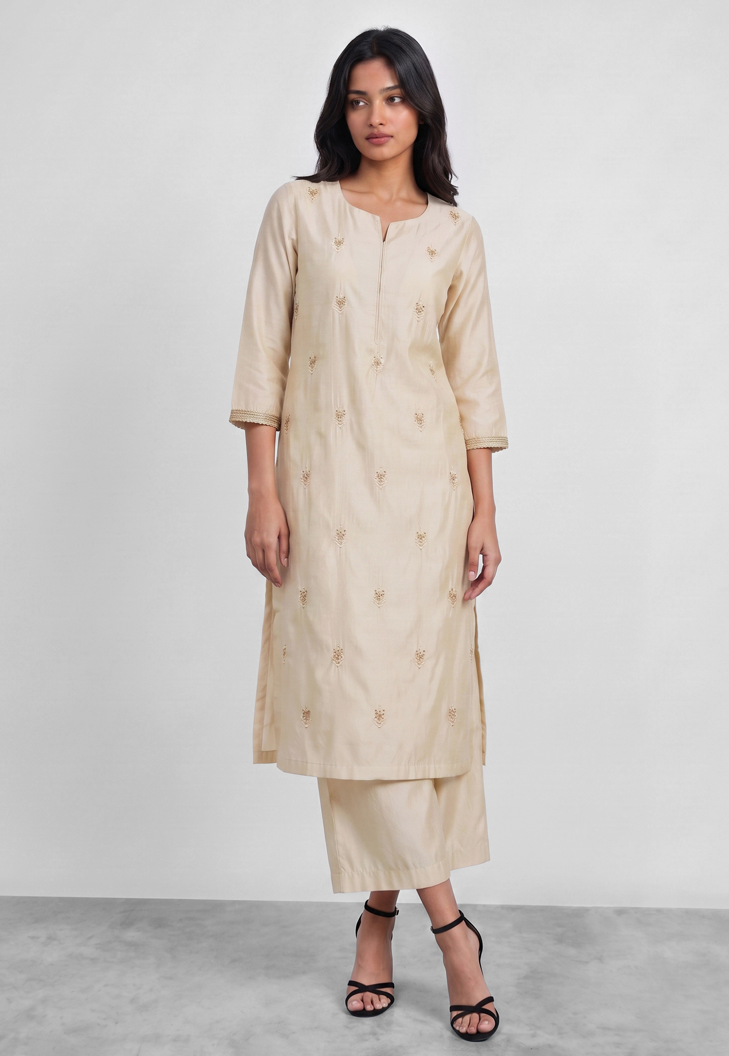 MELANGE Embroidered Straight Kurta Set-picture-39