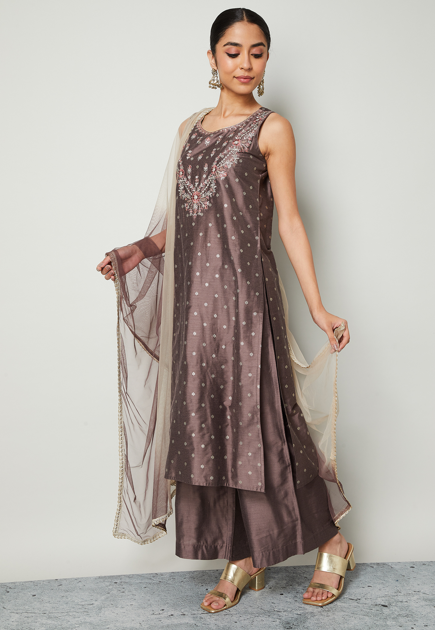 MELANGE Embroidered Straight Kurta Set-picture-41