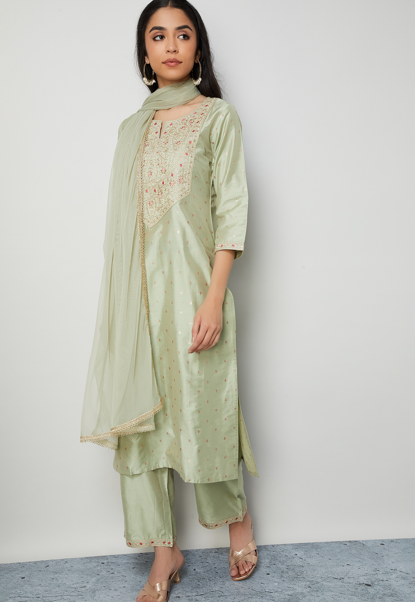 MELANGE Embroidered Straight Kurta Set-picture-38