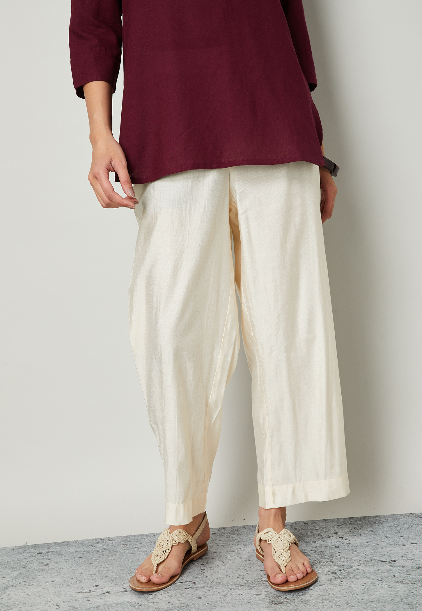 MELANGE Solid Straight Pants-picture-15