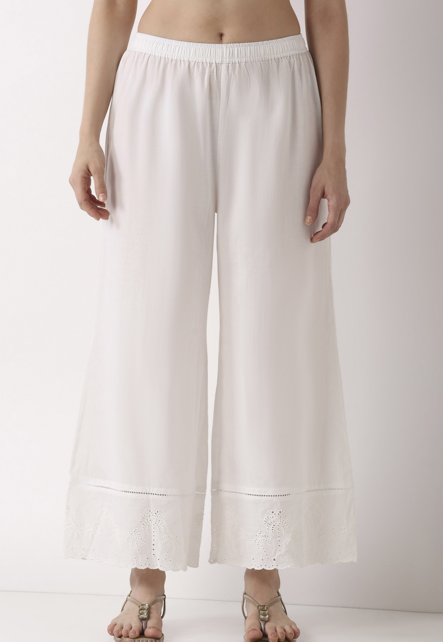 BIBA Schiffli Flared Palazzos-picture-46