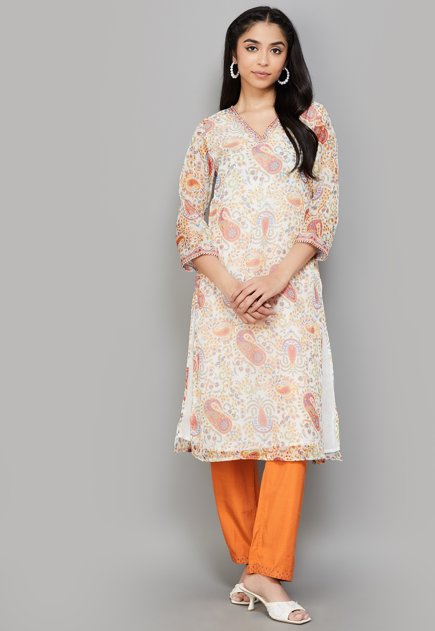 W Paisley Print Straight Kurta-picture-44