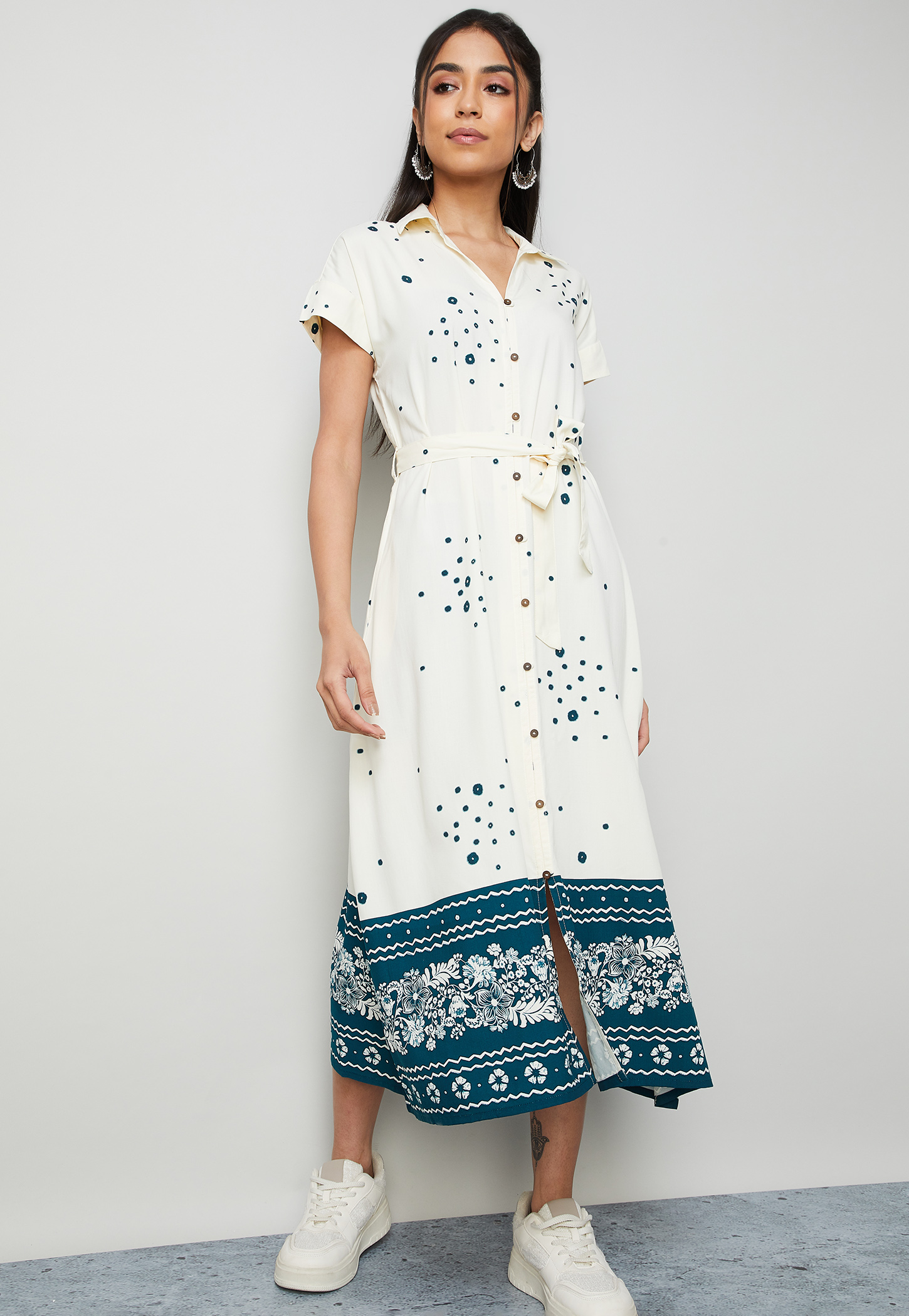 COLOUR ME Printed Shirt Dress-image-6
