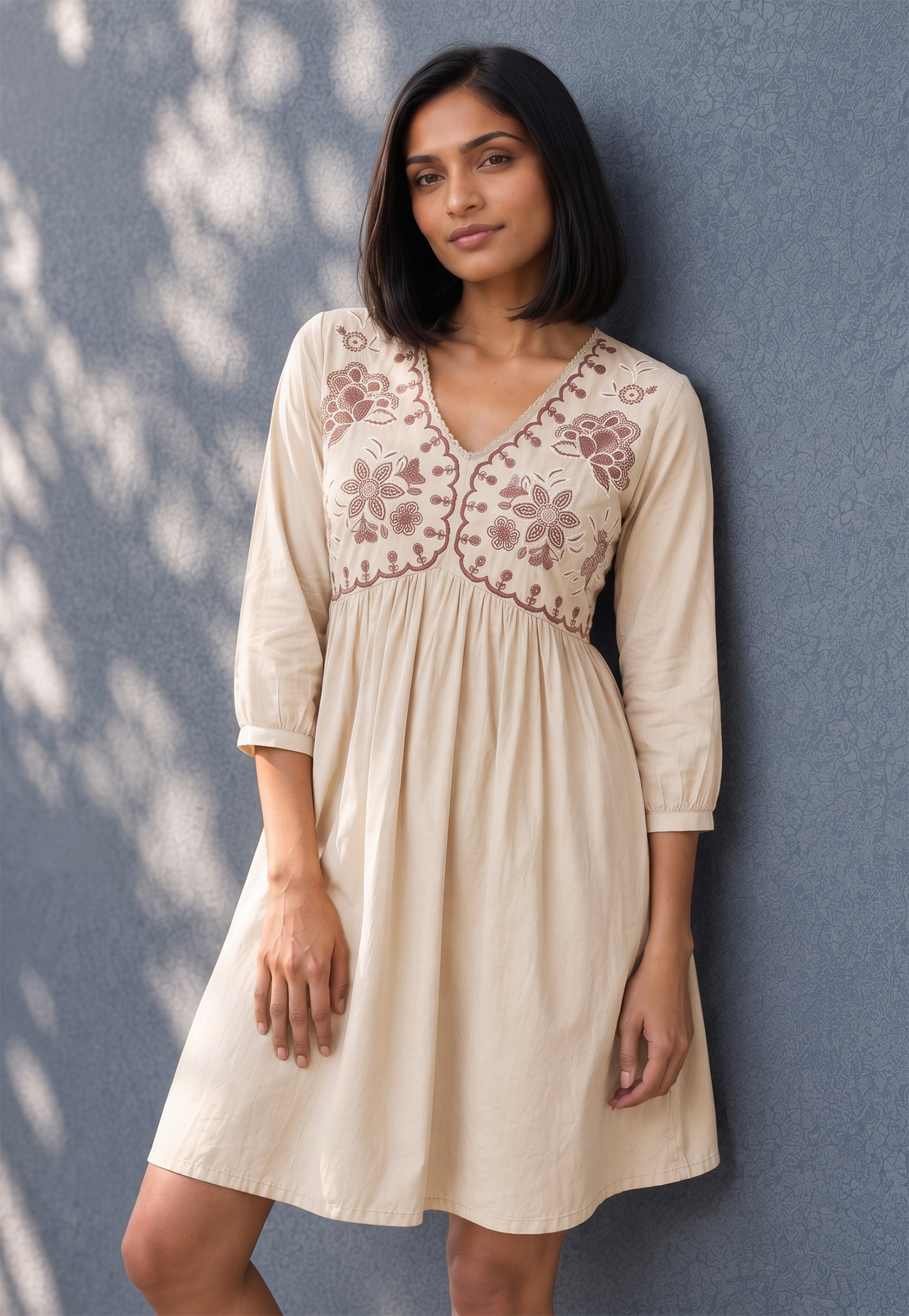 COLOUR ME Embroidered A-line Dress-picture-37