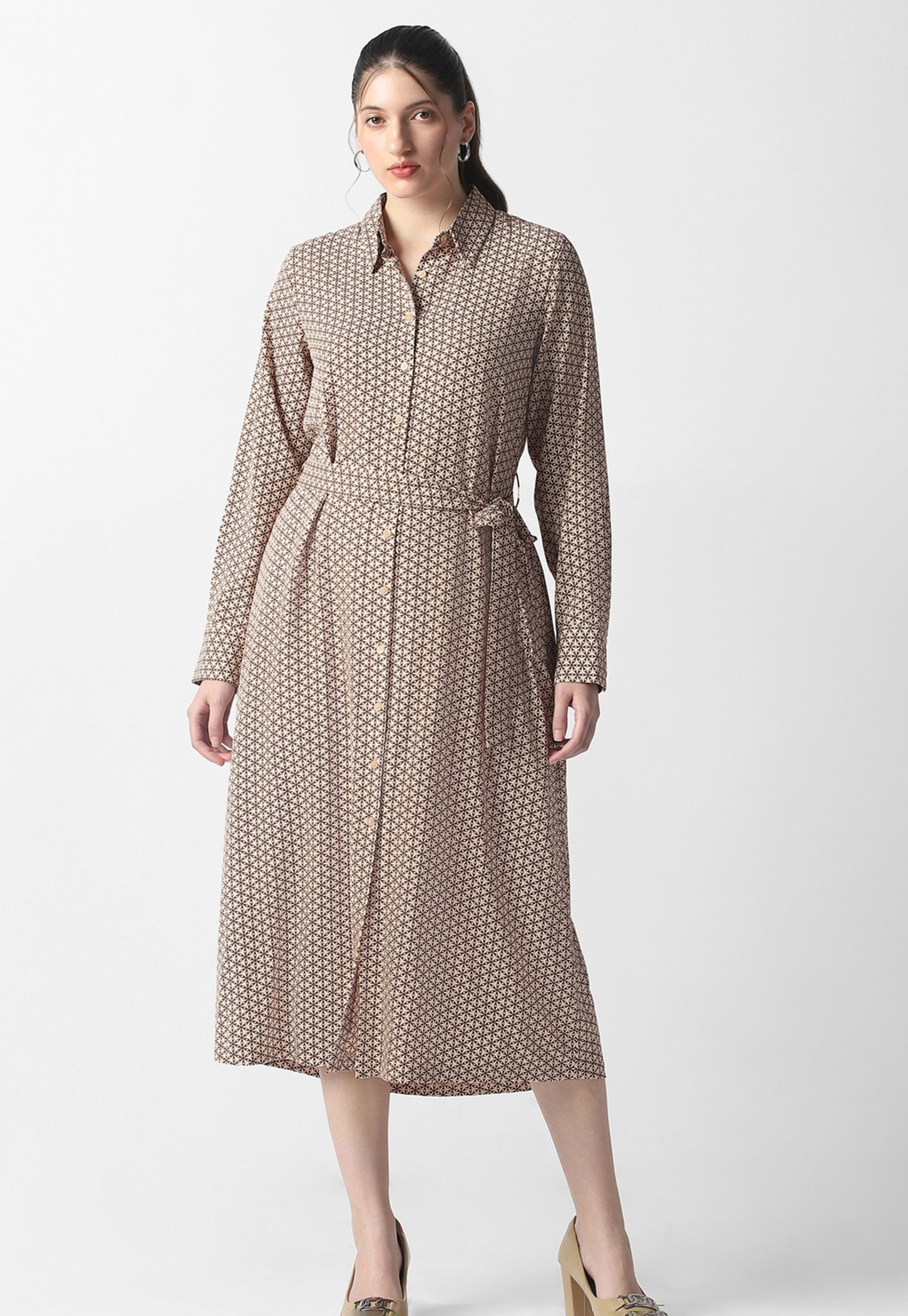 VAN HEUSEN Printed Button-Down Shirt Dress-picture-31