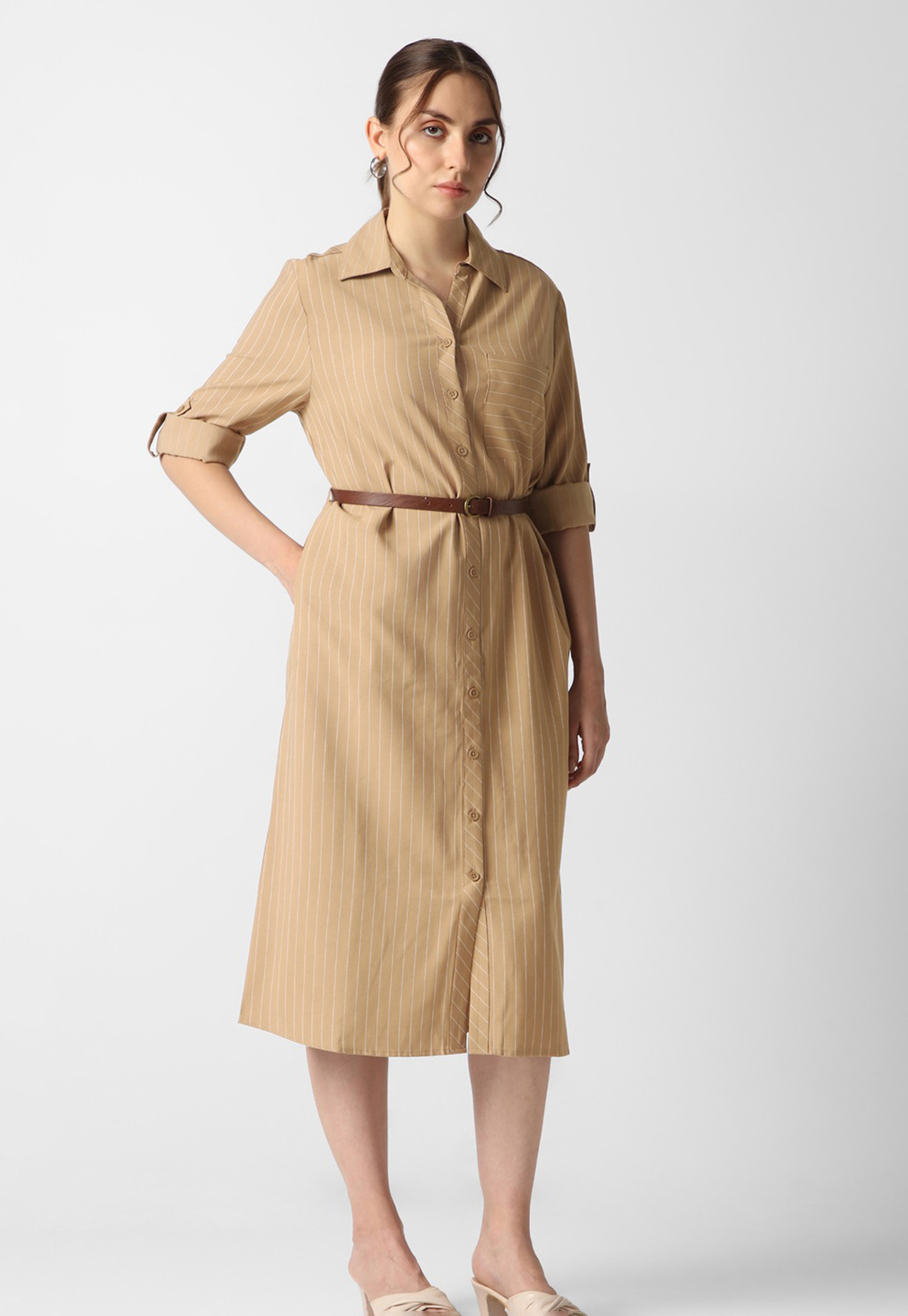 VAN HEUSEN Striped Buttoned Midi Dress-picture-37