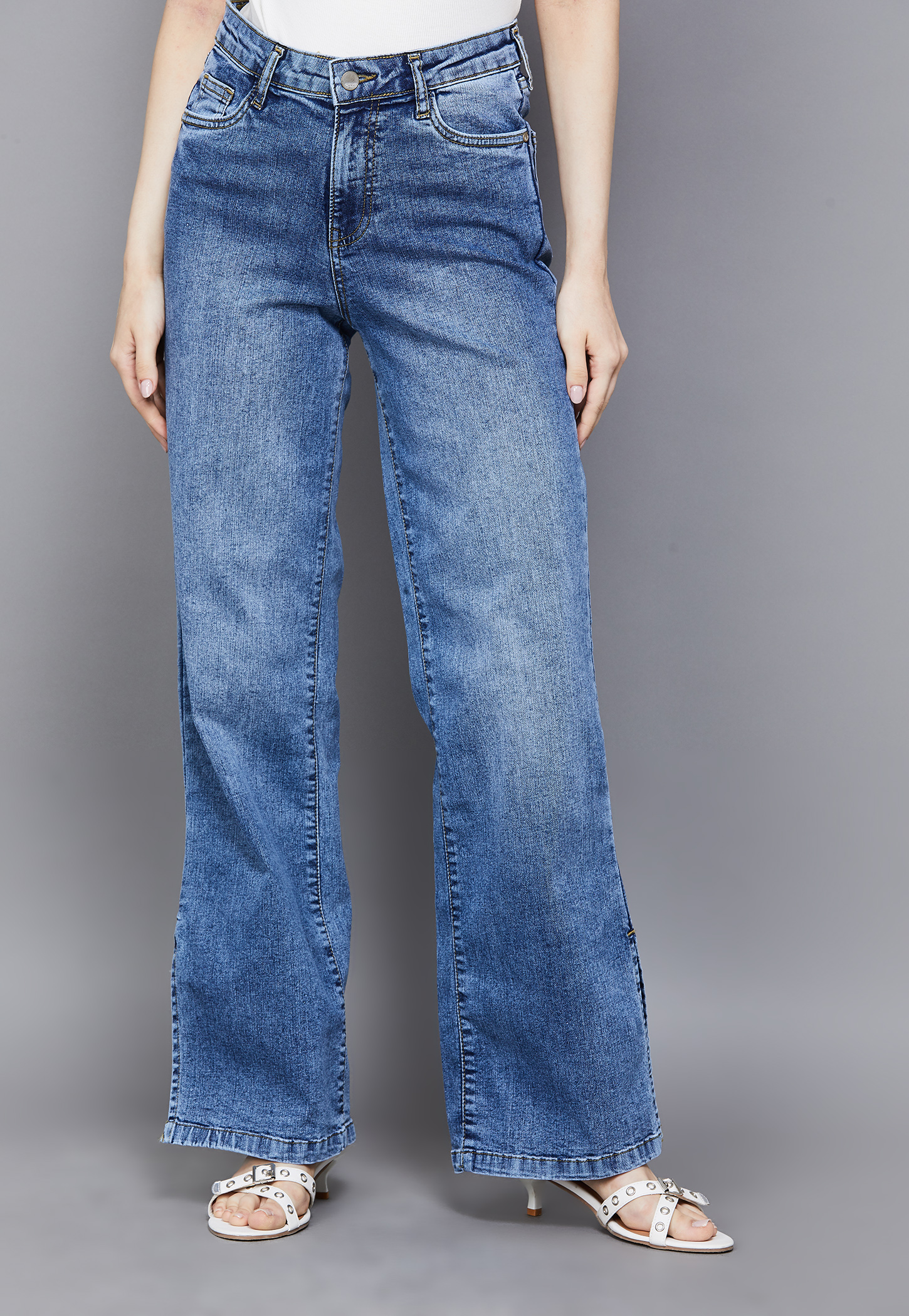 KRAUS Solid Wide Leg Jeans-picture-47