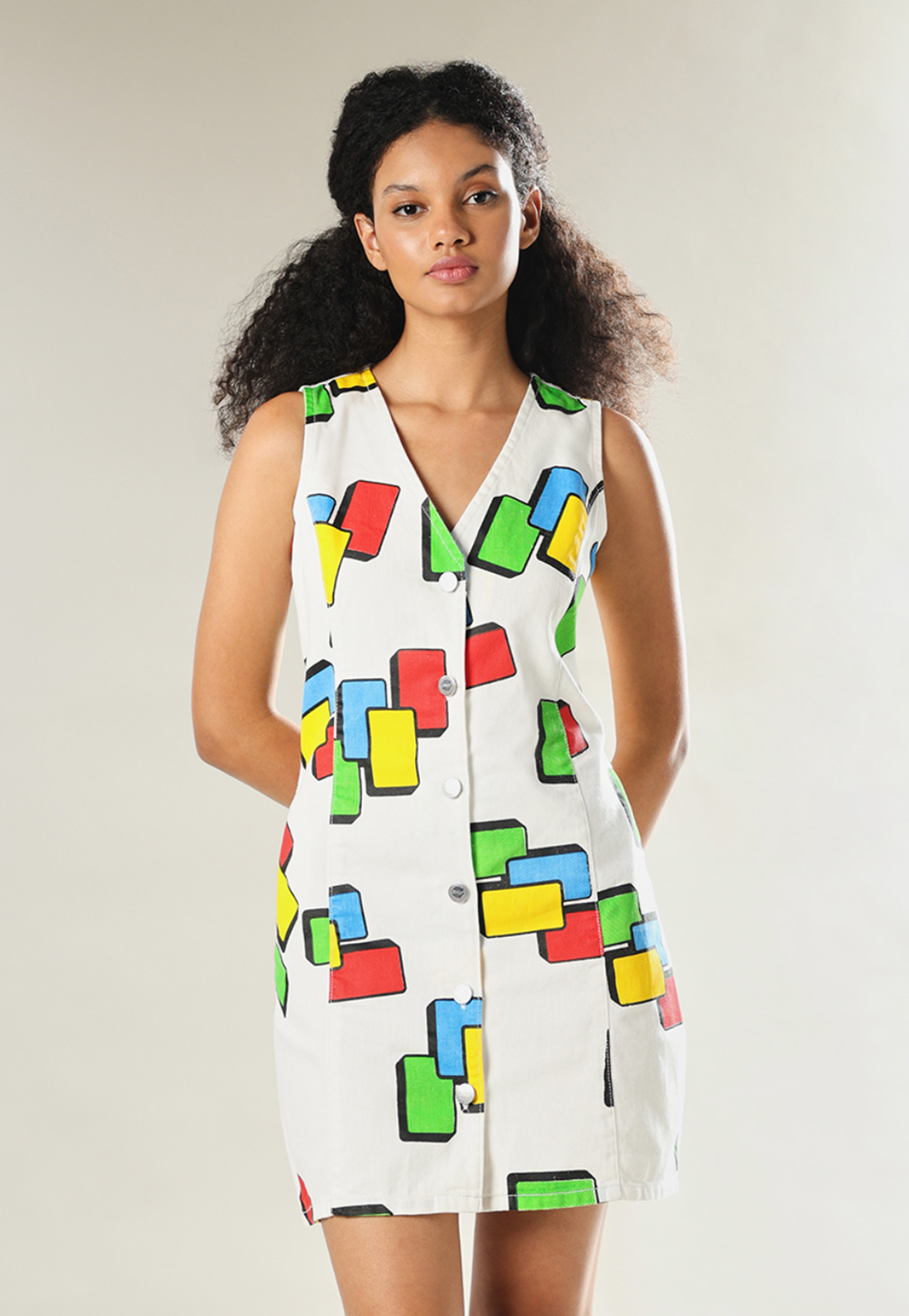 ONLY Printed Buttoned Mini Dress-picture-26