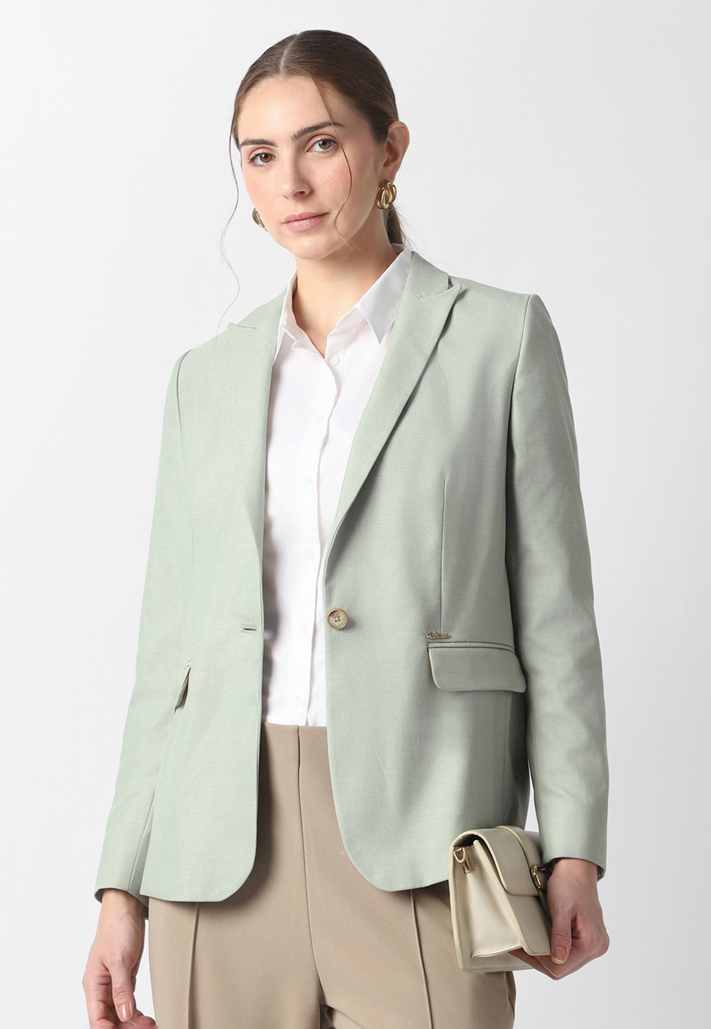 VAN HEUSEN Solid Single Breasted Blazer-picture-16