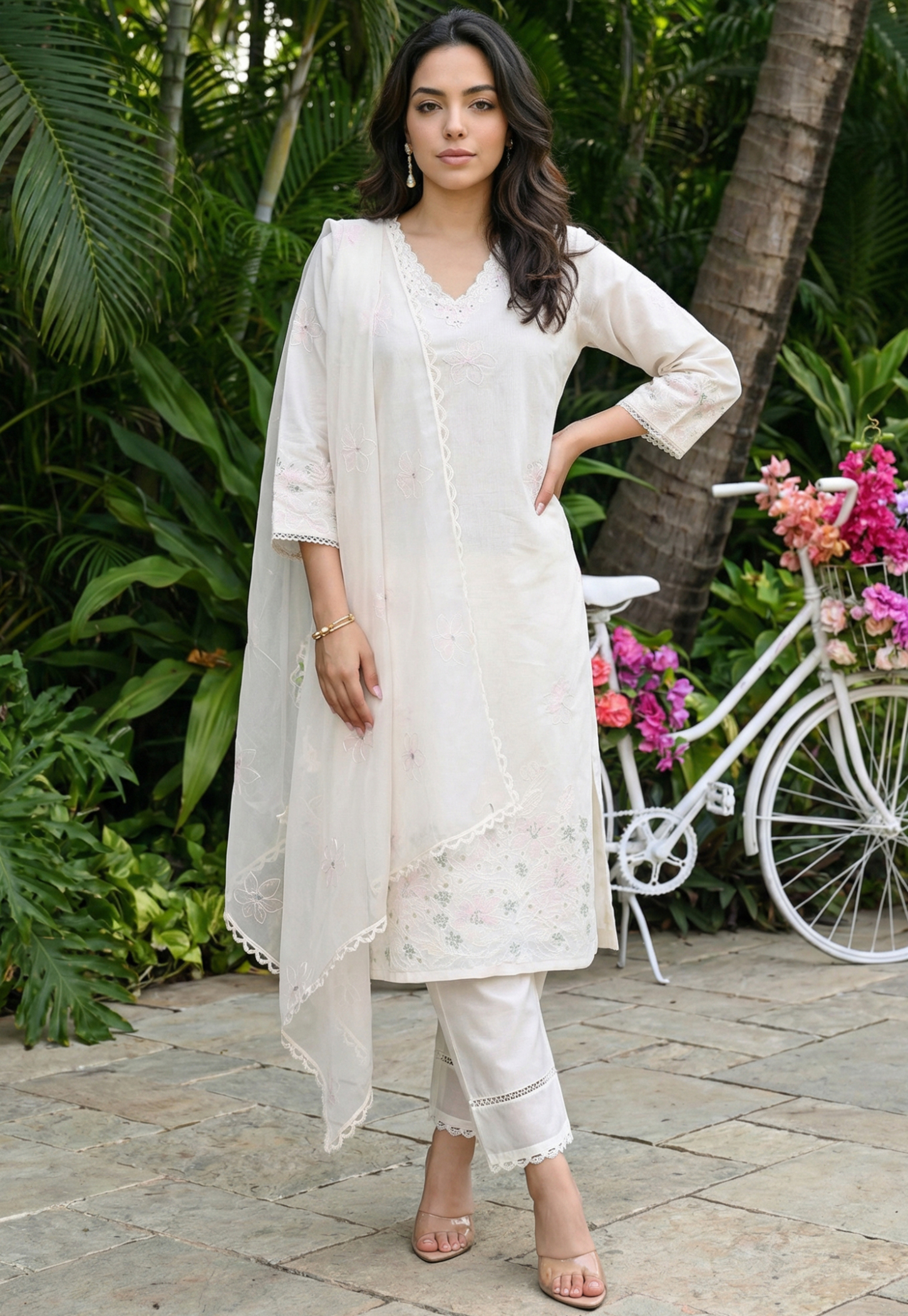 W Floral Print Straight Kurta Set-picture-32
