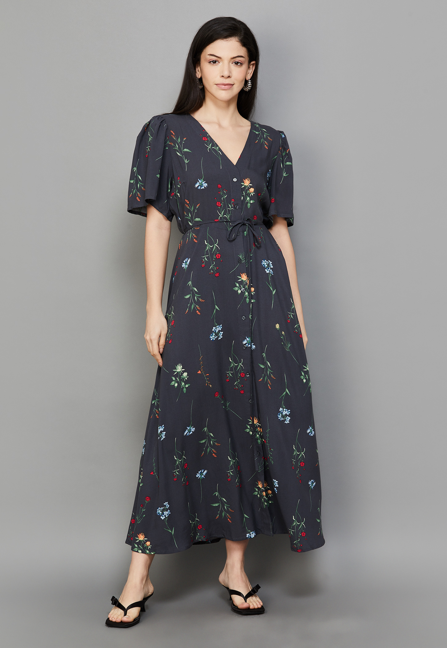 VERO MODA Floral Print V-Neck A-Line Dress-picture-56