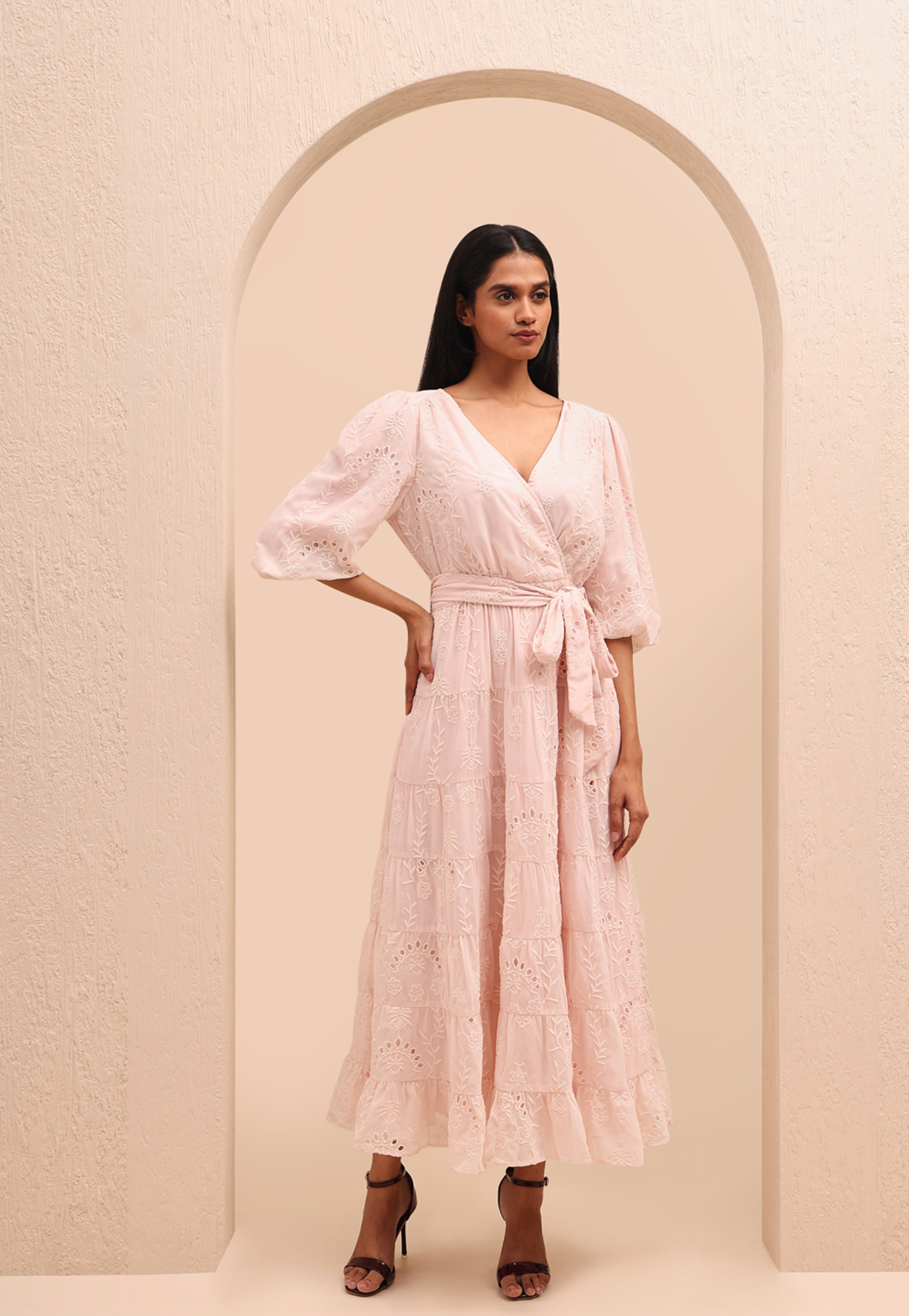 VERO MODA Embroidered Wrap Maxi Dress-picture-17