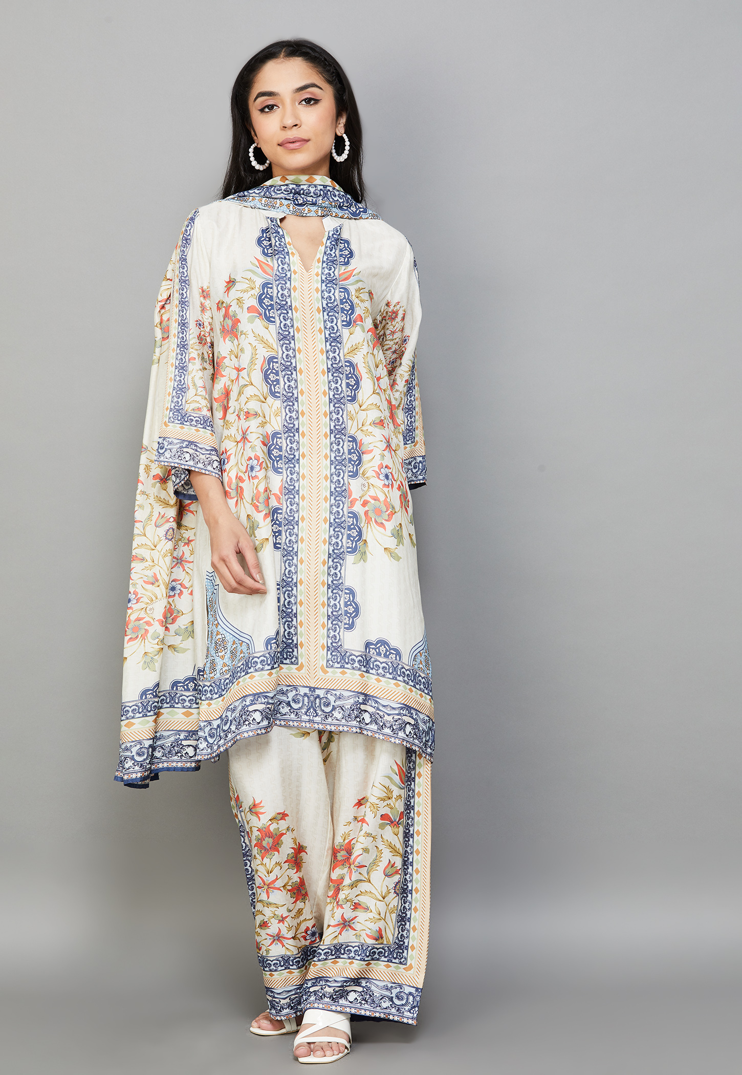 LIBAS Floral Print A-line Kurta Set-picture-15