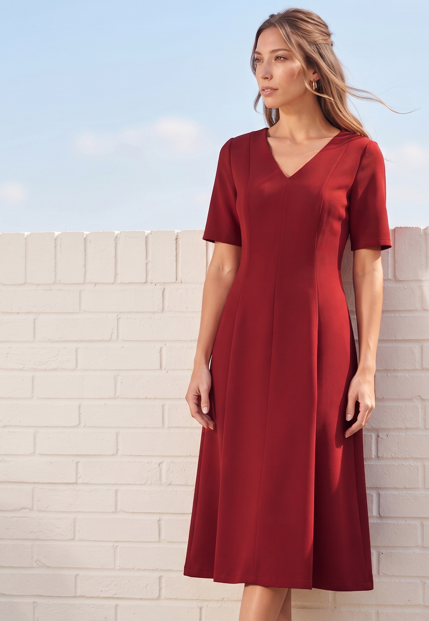 CODE Solid Midi Dress-picture-12