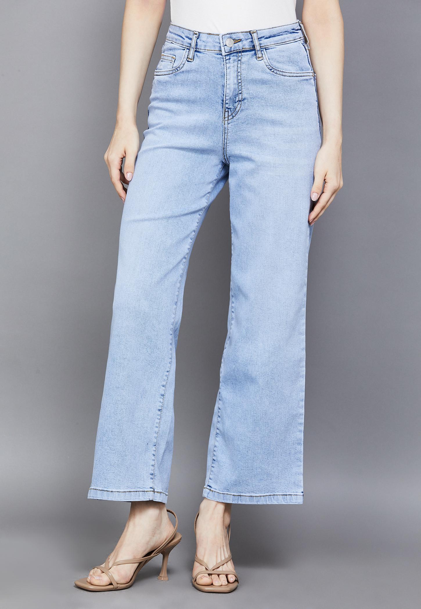 KRAUS Solid Wide Leg Jeans-picture-13